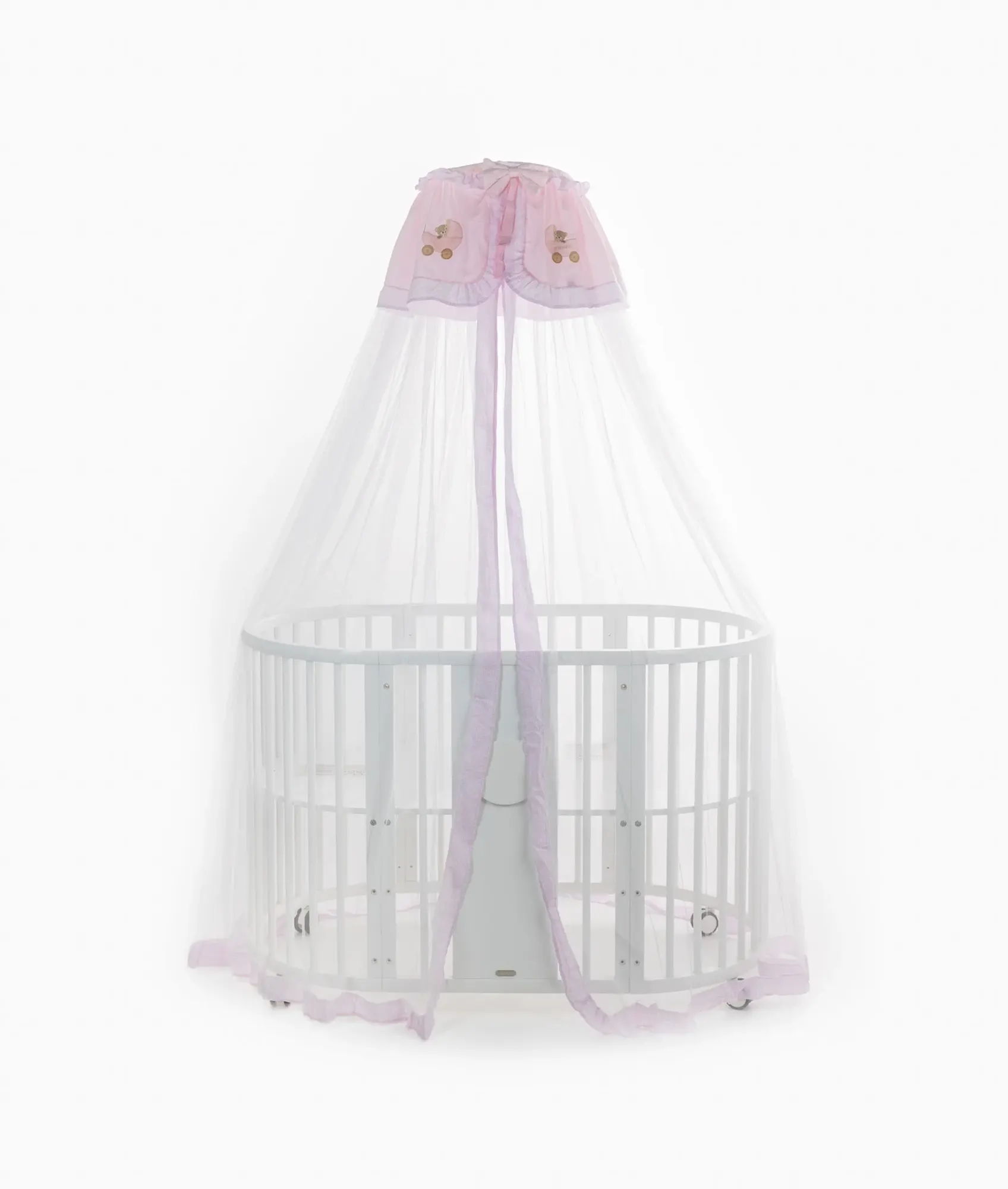 Cot Canopy & Stand Set | White & Pink