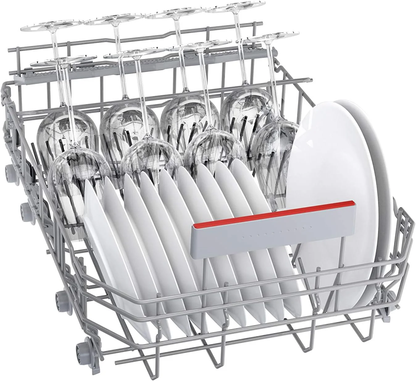 Bosch SPS4HMI61E Serie 4 Lavastoviglie a libera installazione / E / 45 cm / Acciaio inox / 76 kWh/100 cicli / 10 coperti / SuperSilence / Extra asciugatura / VarioCassetto / Home Connect