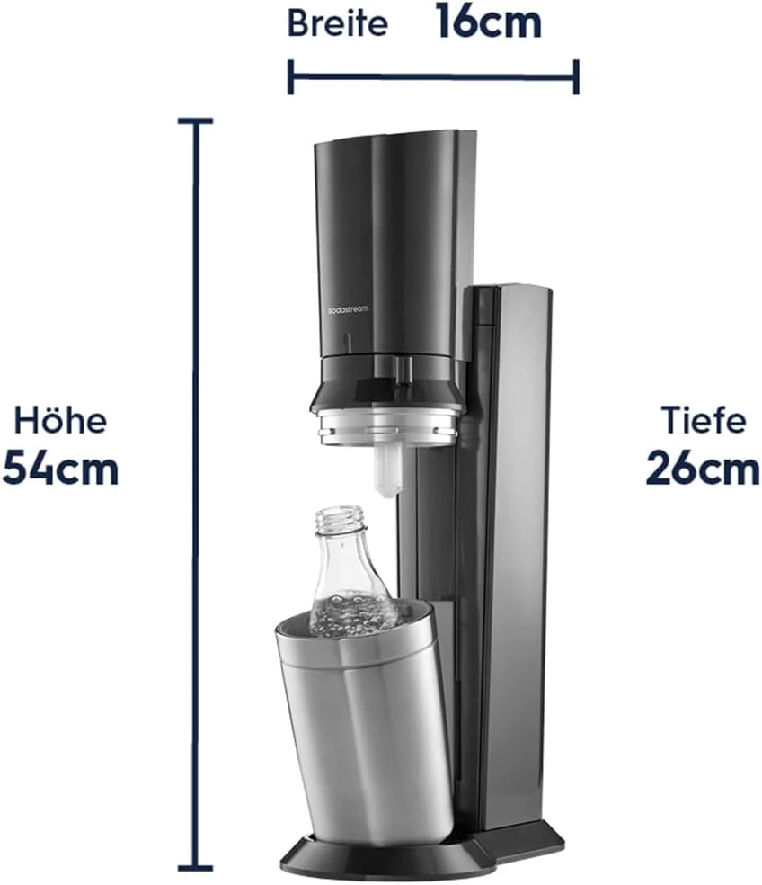 SodaStream Crystal 3.0 szódagép 2 db Quick-Connect CO2 patronnal és 2 db üvegpalackkal