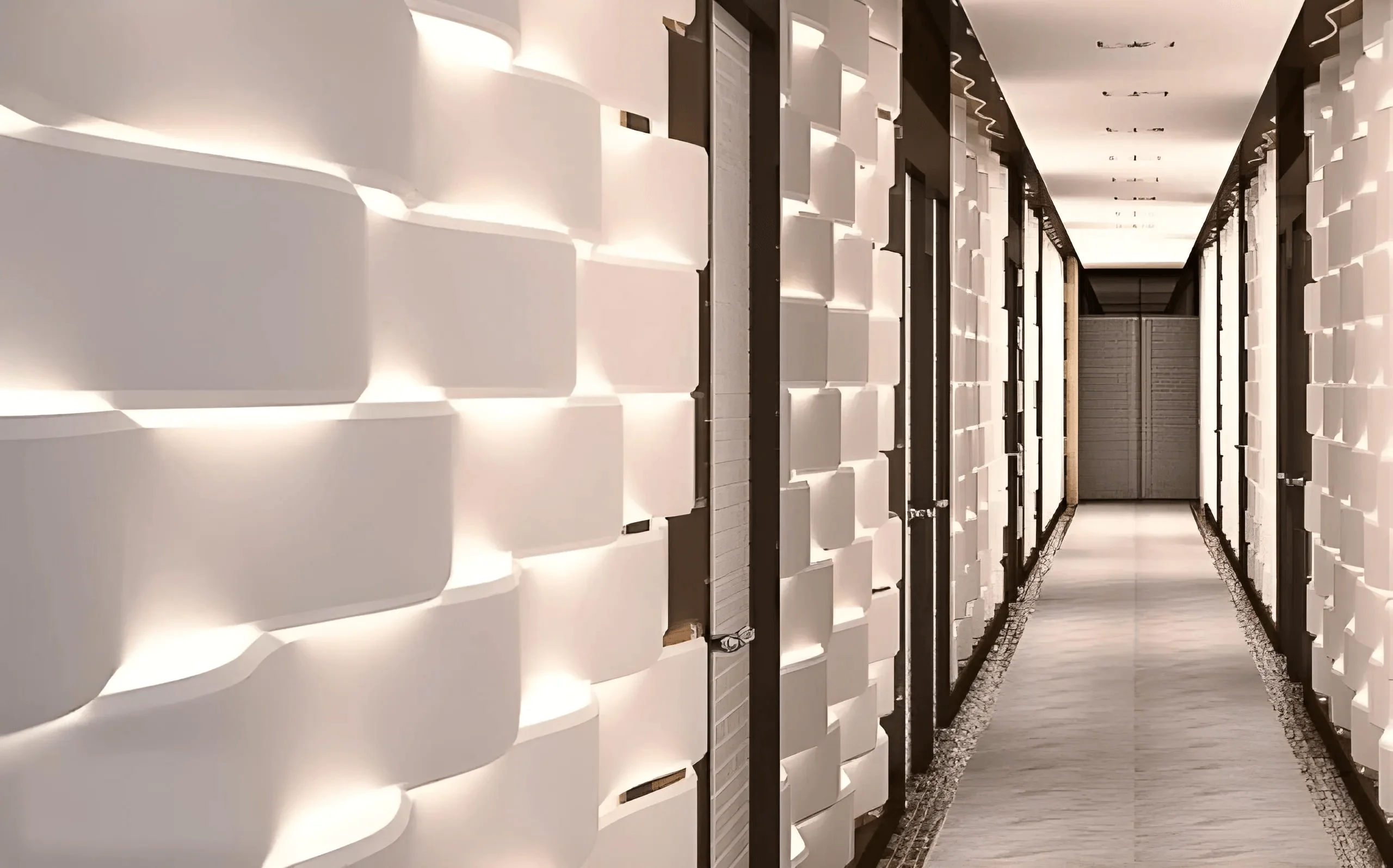 GYPSUM 3D WALL PANEL | CURVE + LED 0085