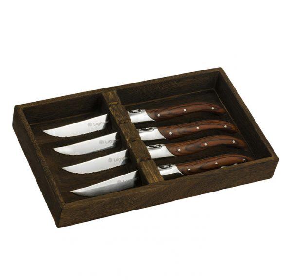 Fassona Steak Knife Set in Dark Wood