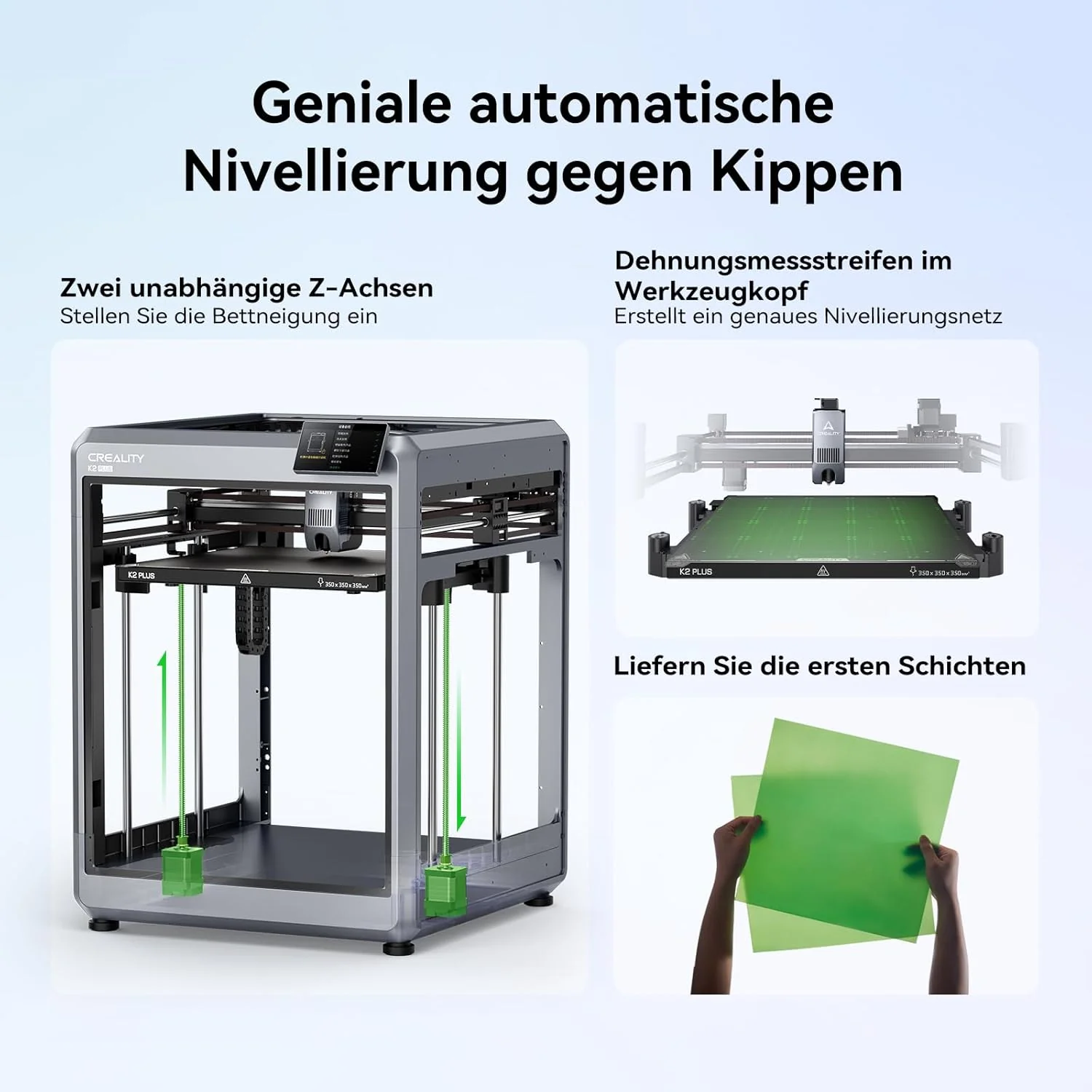 Creality K2 Plus Combo 3D-Drucker, 16-Farben Multimaterial-Druck, 350³mm XXL-Bauraum, Servo-Direktantrieb, Dual-KI-Kameras, Ultra-Leise