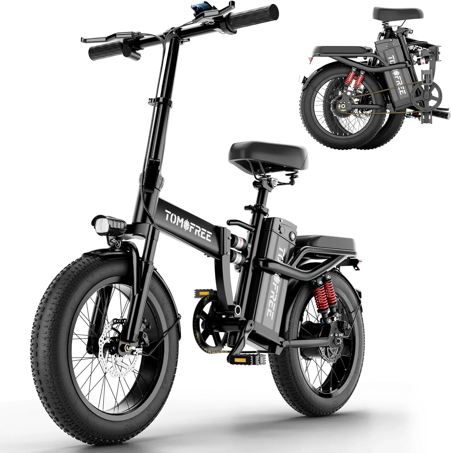 T1 elektromos kerékpár felnőtteknek, 1200W-os motor, 50 km/h végsebesség, 48V 20Ah összecsukható e-bike, 16 * 3