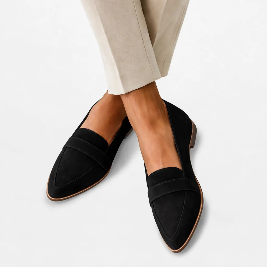 Women��s Soft Suede Loafers Elegant Pointed Design