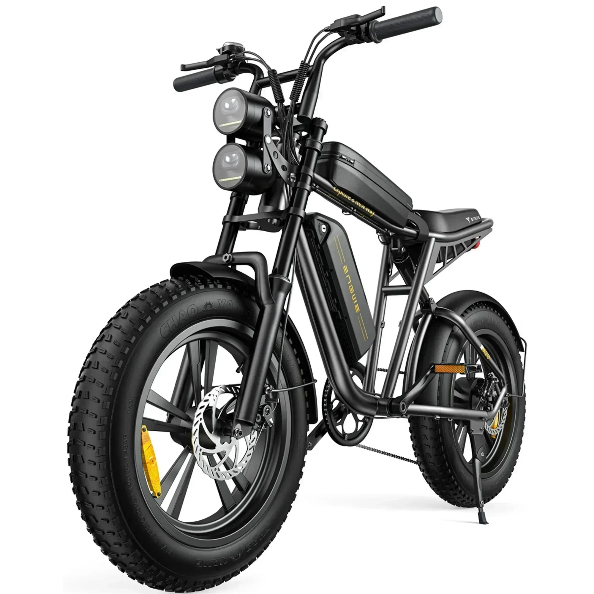 1000W Electric Bike for Adults, Retro-Style, 28mph, 94 Miles Range, 20′′x4.0′′ Fat Tires, Full Suspension, UL Certified