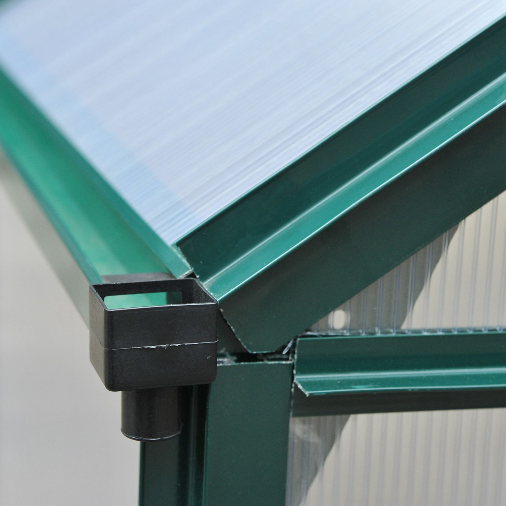 Outsunny aluminium kas met dakraam deur 190 x 192 x 201 cm, groen + transparant