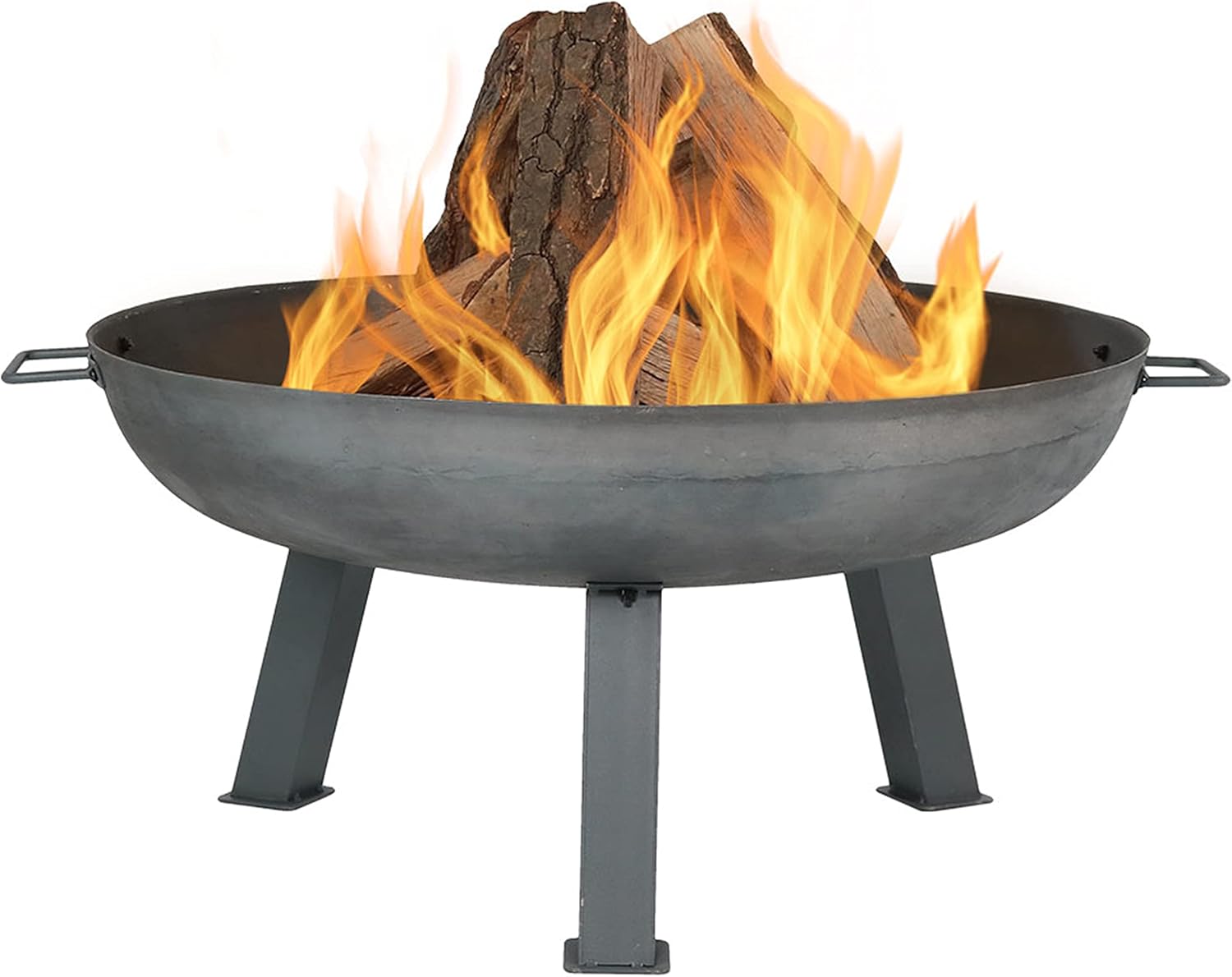 Sunnydaze Cast Iron Heavy Duty Fire Pit for Outside - Wood Burning Outdoor Fire Pit Bowl with Handles for Patio, Backyard, Camping - 30