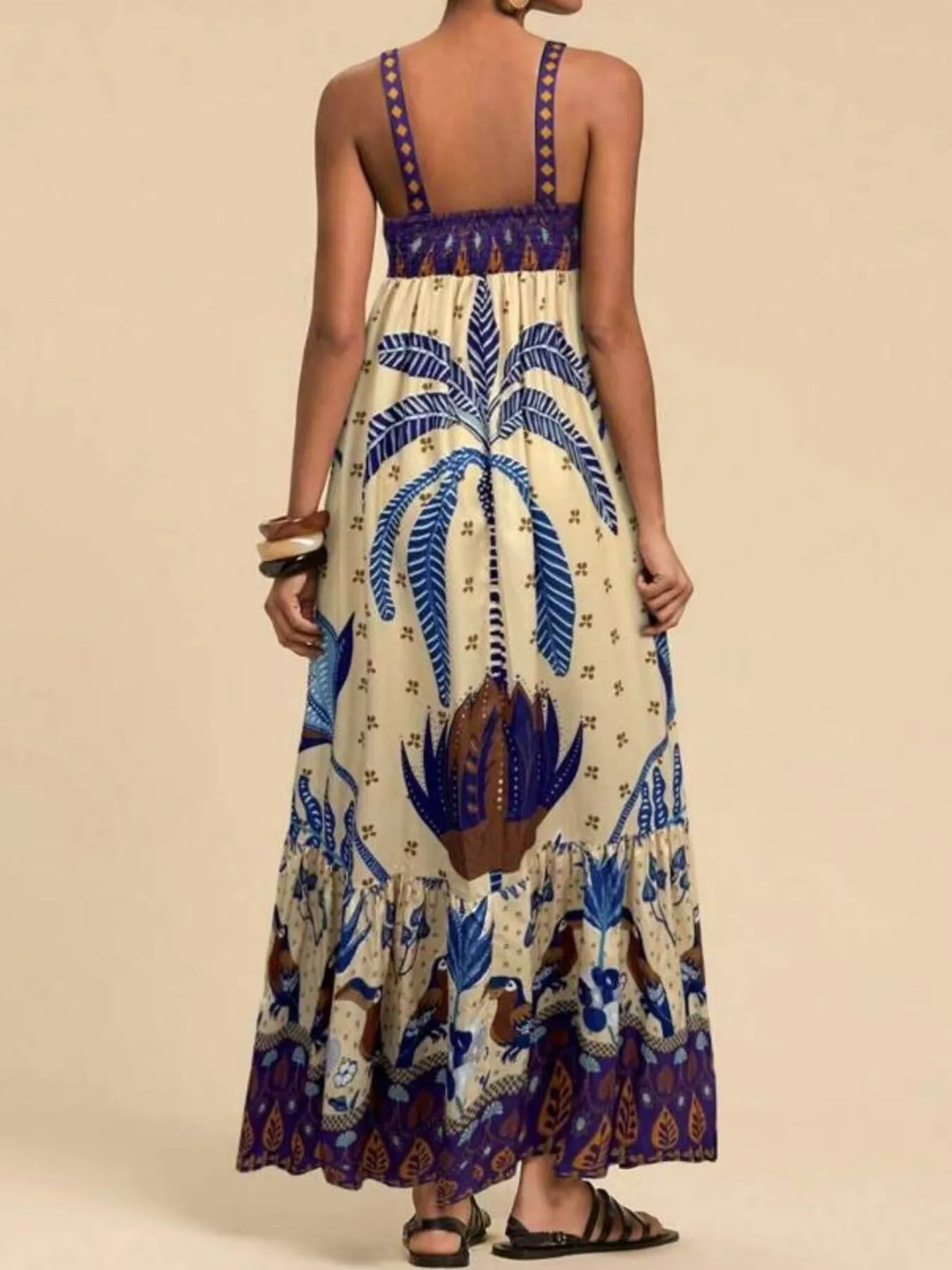 Tropical Print Maxi Cami Dress