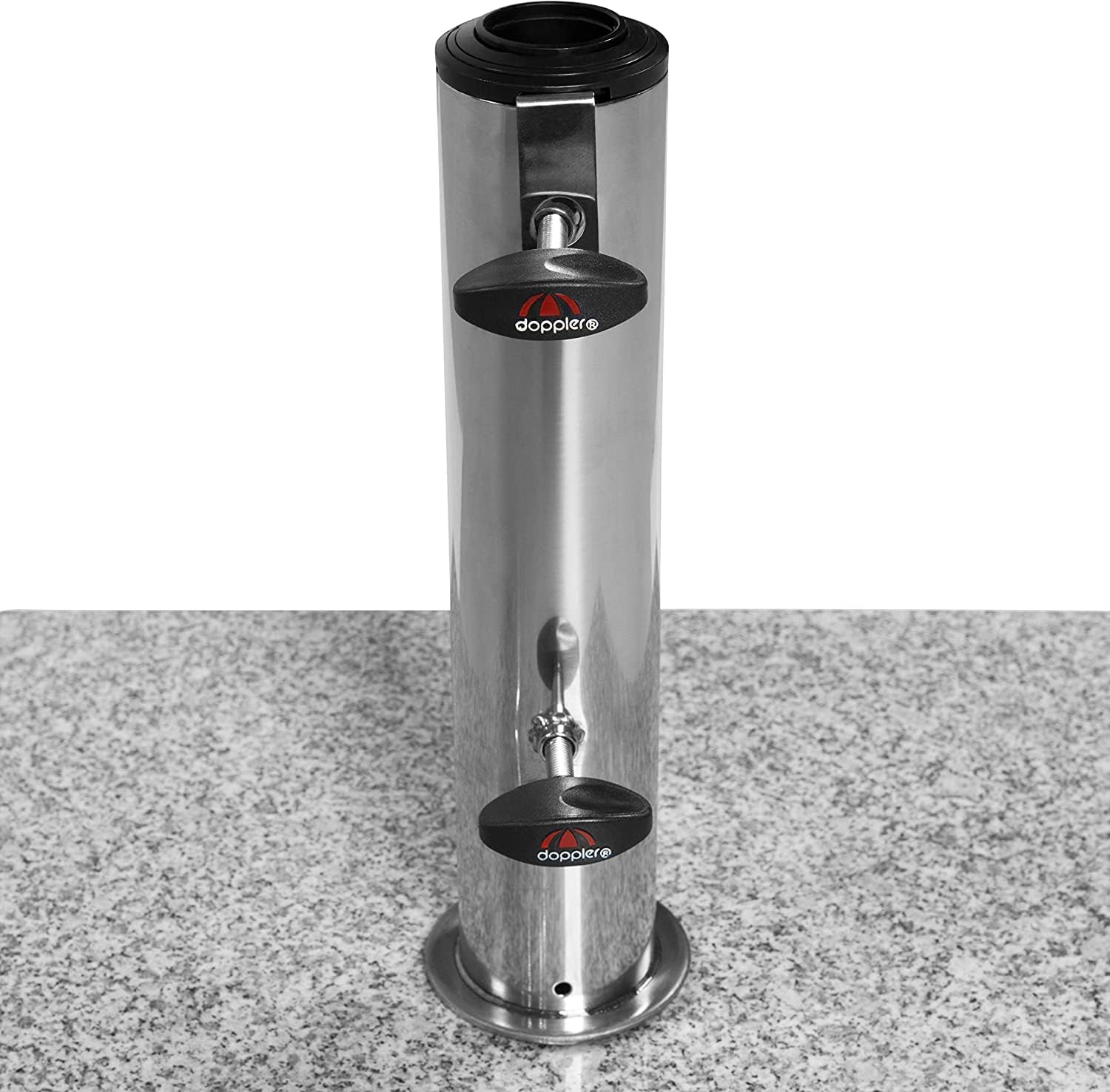 Doppler Trolley Granitsockel 45kg mit Rollen I Schirmständer für Sonnenschirme mit max. 250cm Schirmdurchmesser & 3,2-6,0cm Rohrdurchmesser I Sonnenschirmständer mit Auszieh-Griff