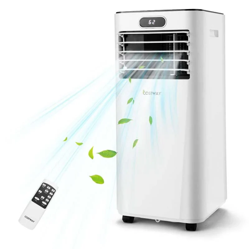 10000 BTU 3 az 1-ben hordozható légkondicionáló, léghűtő, ventilátor, páramentesítő távirányítóval, 24 órás időzítővel, gyerekzárral
