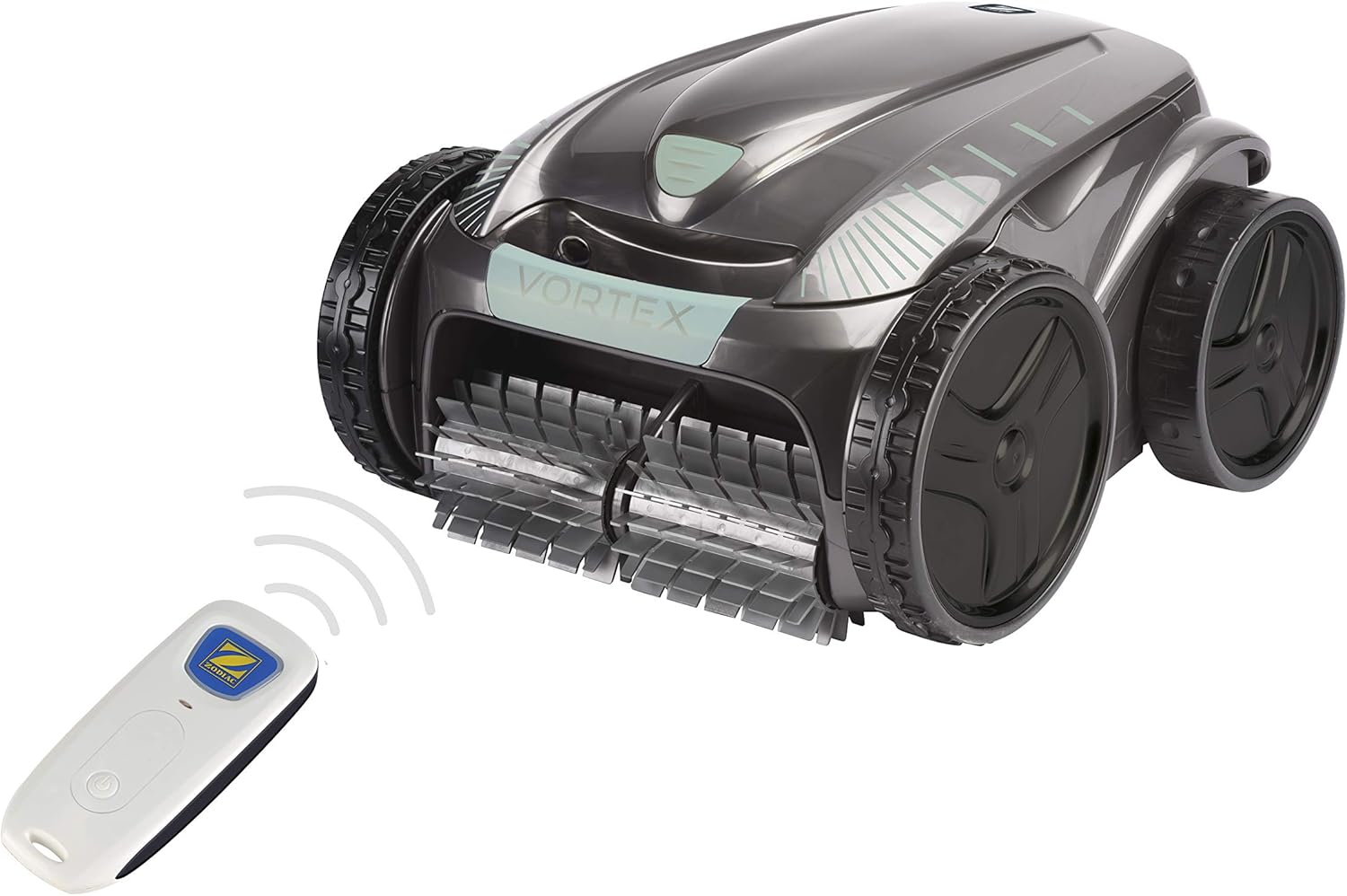 Zodiac Vortex AV35050 Robot nettoyeur autonome pour piscines jusqu’à 12 x 6 m, Nettoie le fond, les parois et la ligne d’eau et avec charriot, couleur gris
