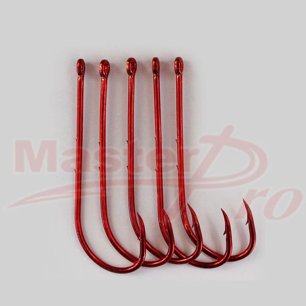 100X Long Shank Baitholder Hooks RED Size 12# Fishing Tackle