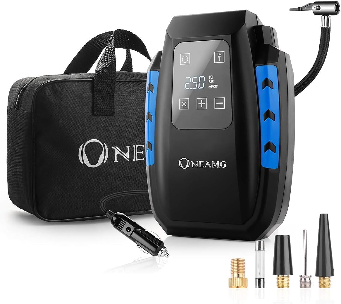 Compressore Portatile per Auto Aria Compressa Pompa Elettrica 150PSI Pressione Gonfiatore Digitale con Luce LED per Gonfiare Le Gomme delle Moto e delle Auto, Palloni, Canotti ECC (Style 1)
