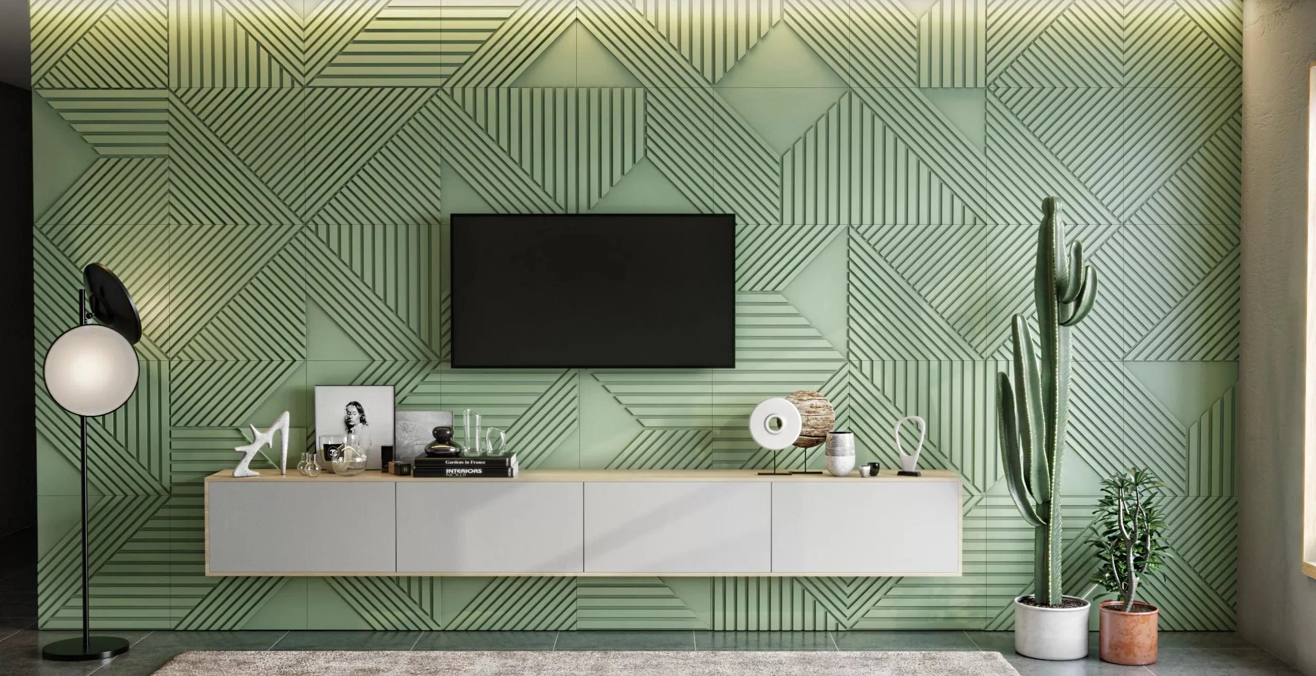 GYPSUM 3D WALL PANEL | TRINITY + LED 0021