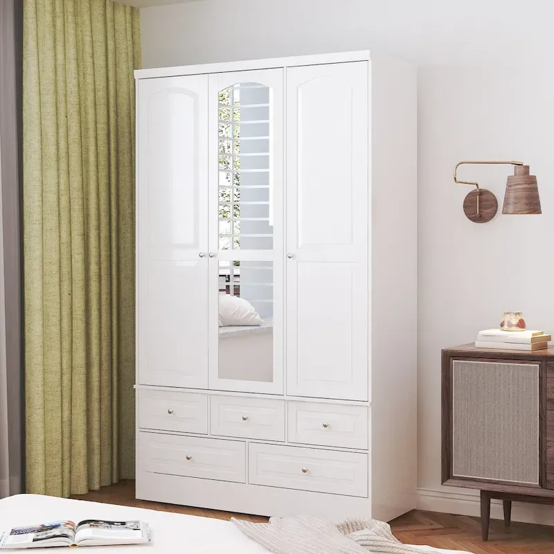 78.7H Combo Twin Wardrobe Set Elegance Meets Utility Armoires Closet