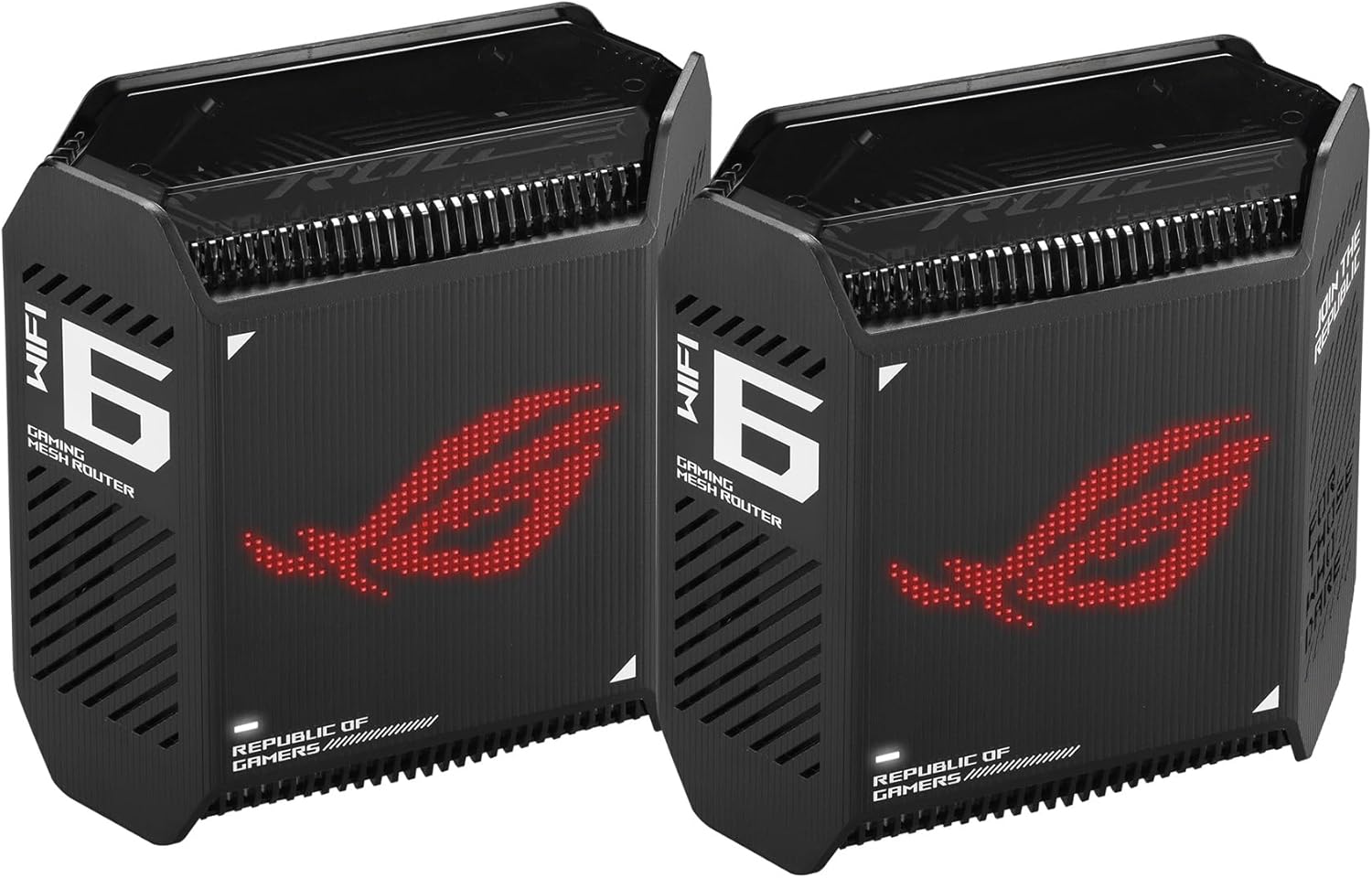 -  ROG Rapture GT6 Noir - Set de 2 Routeurs sans fil Wi-Fi AX Tri Band 10000 Mbps (2x AX4804 + AX574) MU-MIMO 4x4:2x2 Mesh avec 3 ports LAN 10/100/1000 Mbps + 1 port WAN 2.5 GbE