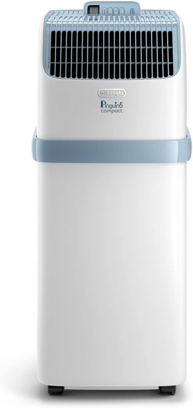 De'Longhi Pinguino – Mobil klímaberendezés, akár 21,5 m²-es helyiségekbe, párátlanítóval és ventilátorral, 8300 BTU, halk üzemmód, távirányító, 24 órás időzítő, A energiahatékonysági osztály (PACES72YOUNG)