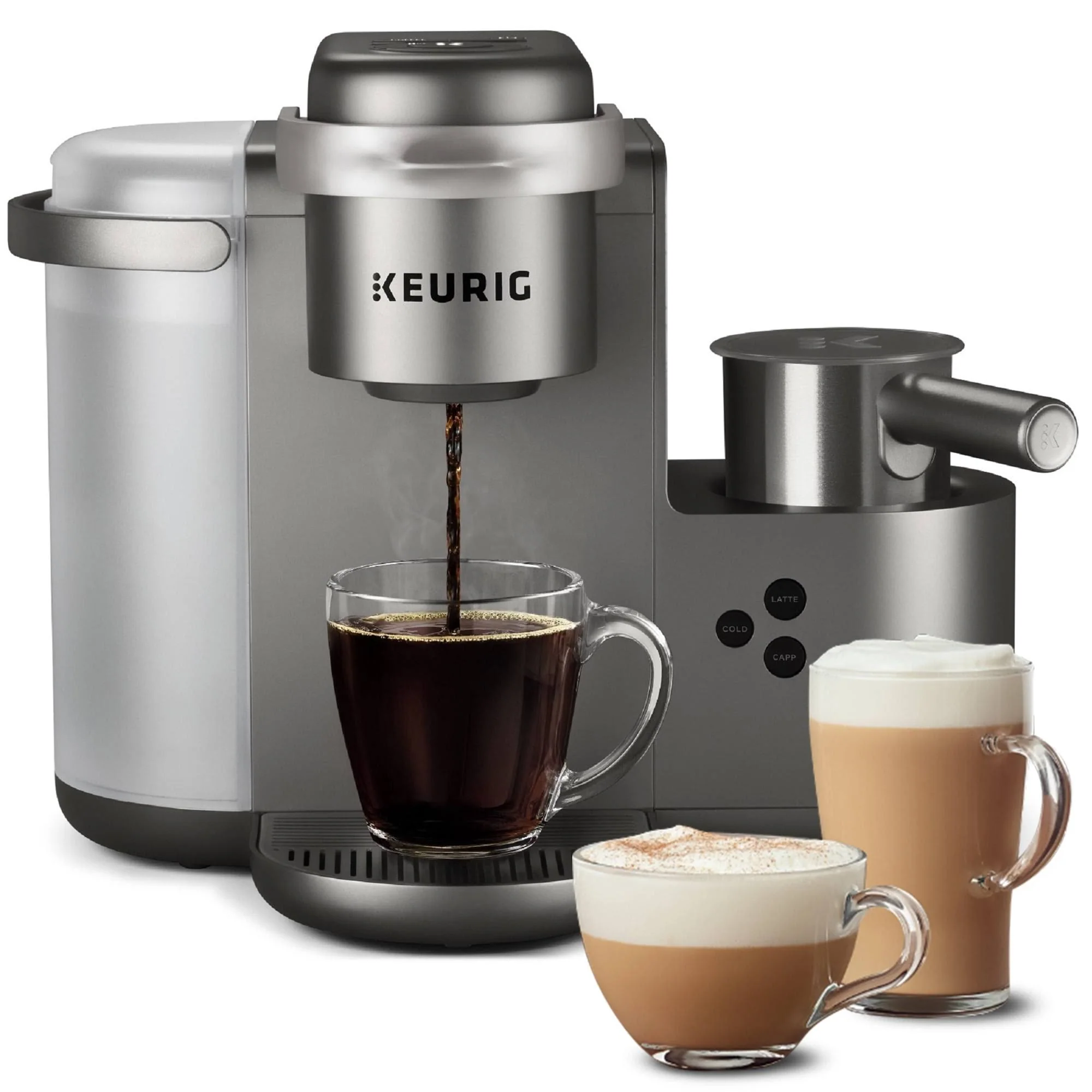 Keurig K-Cafe Single Serve Coffee Maker, Silver/Grey