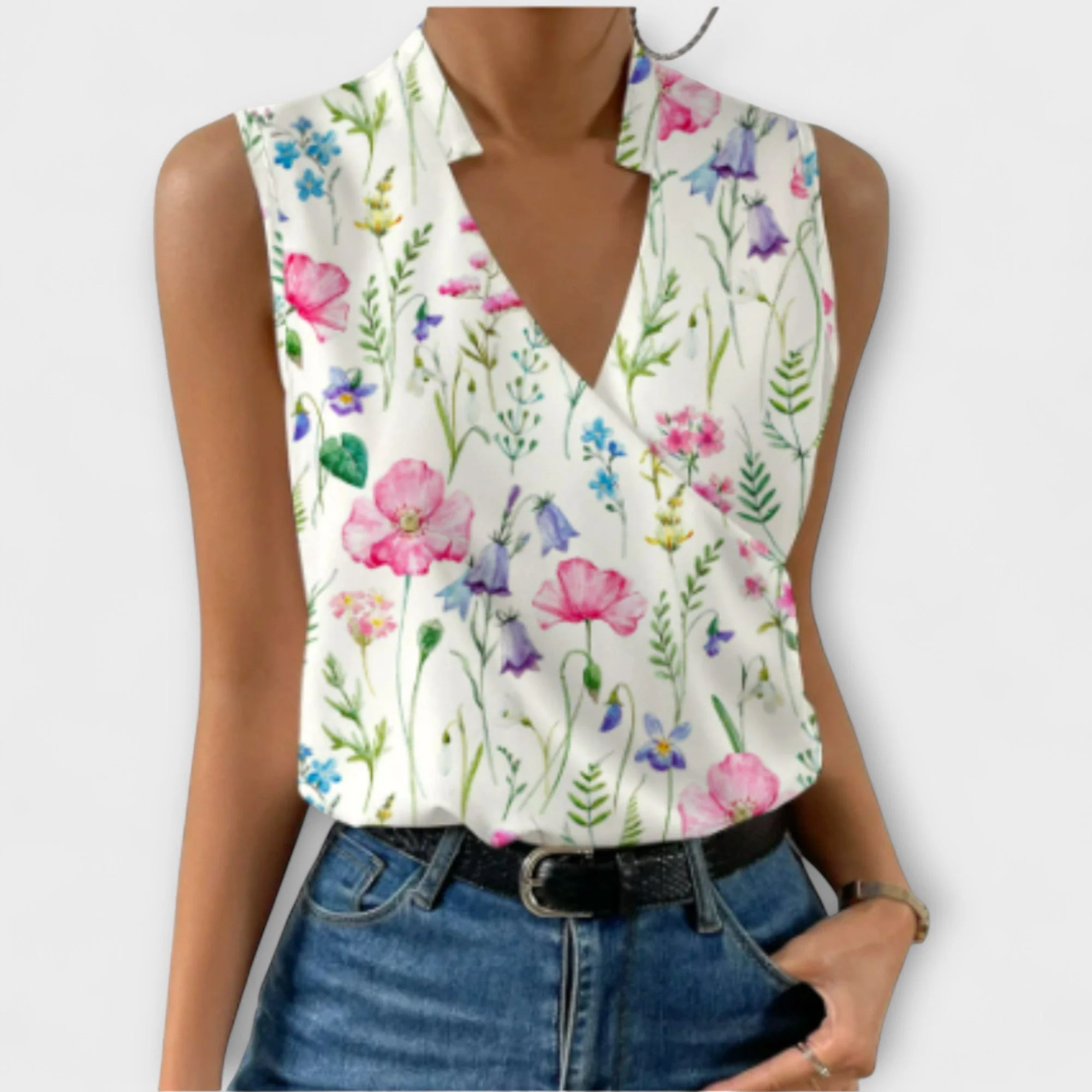 Women��s Lightweight V-Neck Top Elegant Summer Style