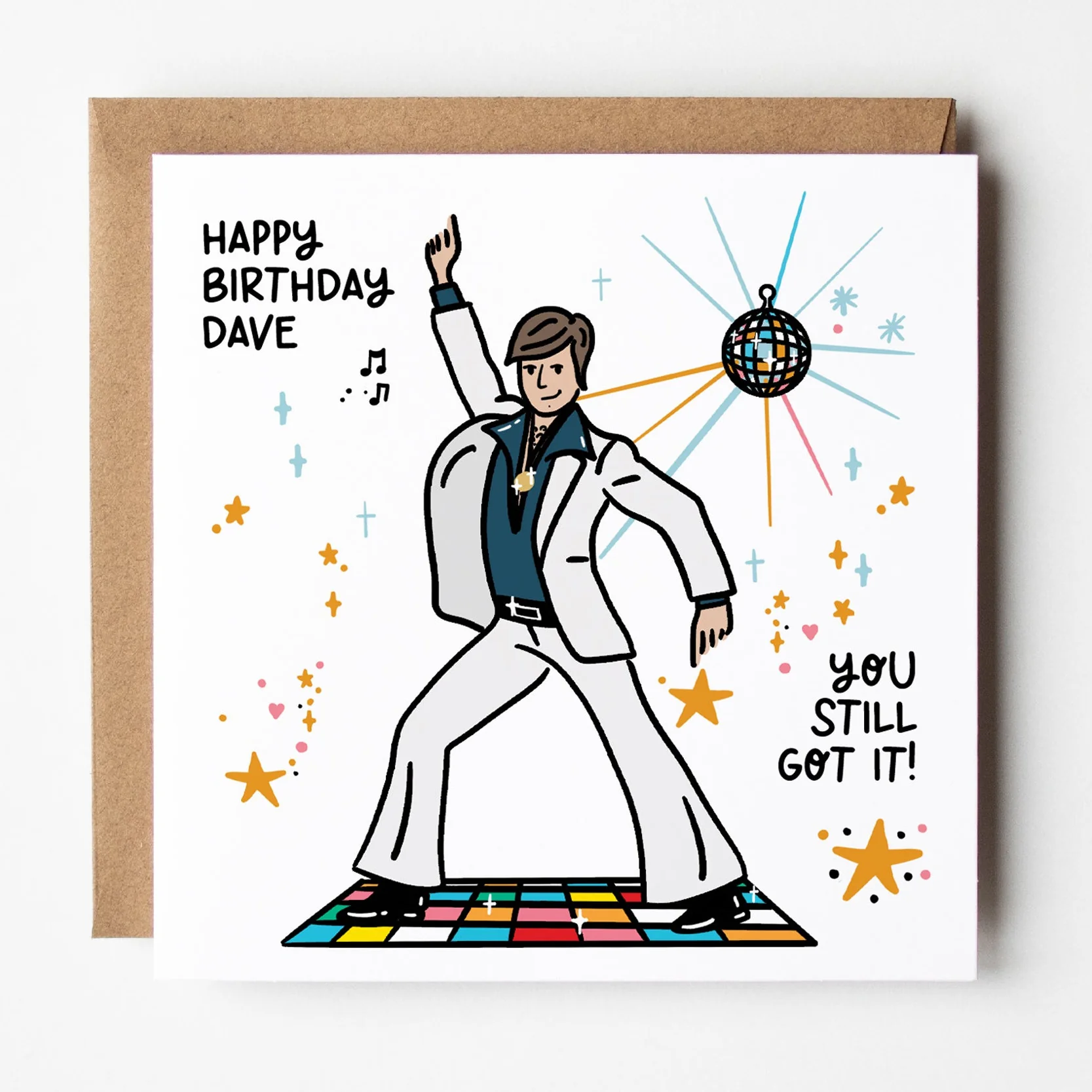 Dancing Man Birthday Card a?�� Still Got It a?�� Personalised Birthday Card For Him a?�� Saturday Night Fever Inspired Card