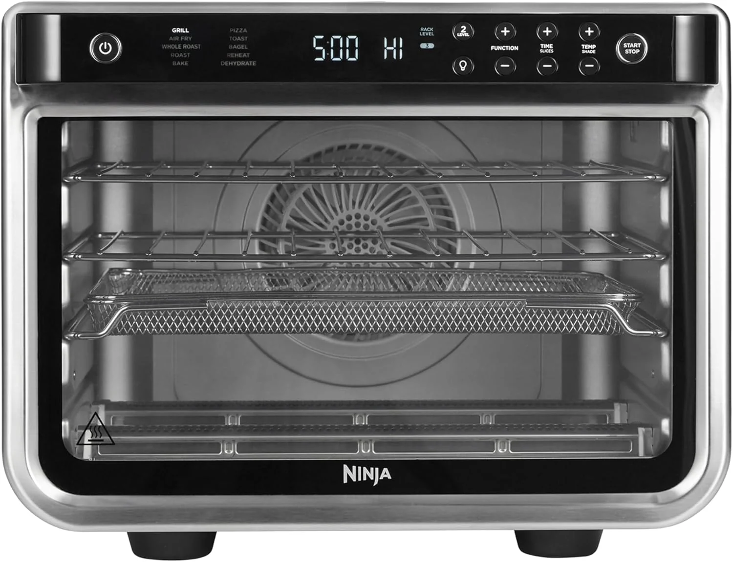 Ninja Foodi 10-in-1 Multifunction Oven, Portable Mini Oven for Countertops and Work Surfaces, 10 Cooking Functions, Air Fry, Roast, Grill, Bake and More, Silver and Black, DT200EU