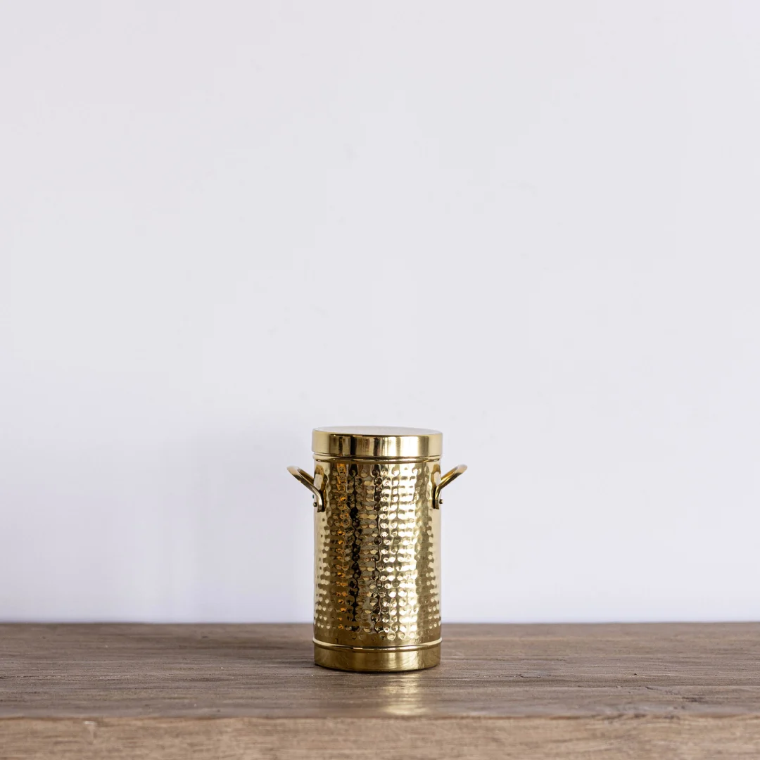 Brass Hammered Canister