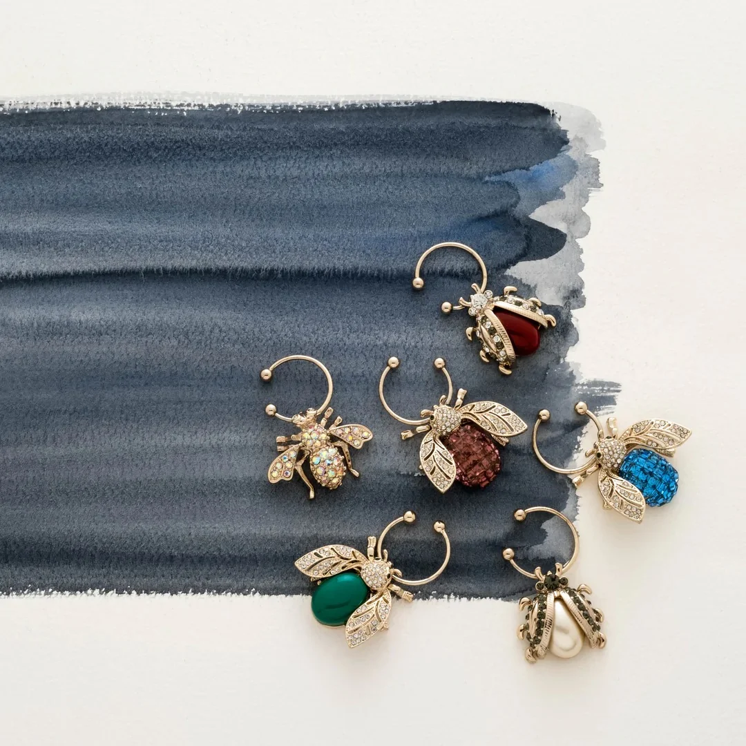 Bedazzled Bee Wine Charms