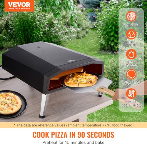 VEVOR Forno per Pizza da Esterno a Gas 330 mm Griglia Portatile da Esterno, con Pietra in Cordierite Spessa, Gamba Pieghevole Forno con Copertura Impermeabile Spray di Ferro per Campeggio e Cortile : Amazon.it: Giardino e giardinaggio
