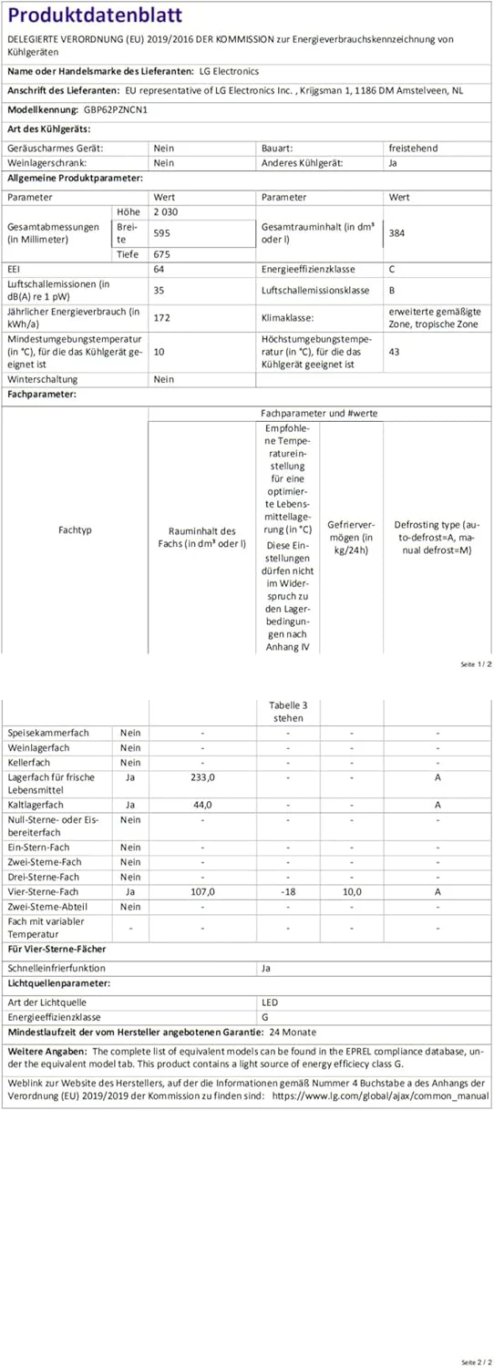 LG GBV22NCCEP Kühl-/Gefrierkombination – Smart Inverter Compressor, Total No Frost, Modern Flat Door Design, Matt Schwarz Metallic, Energieeffizienz A