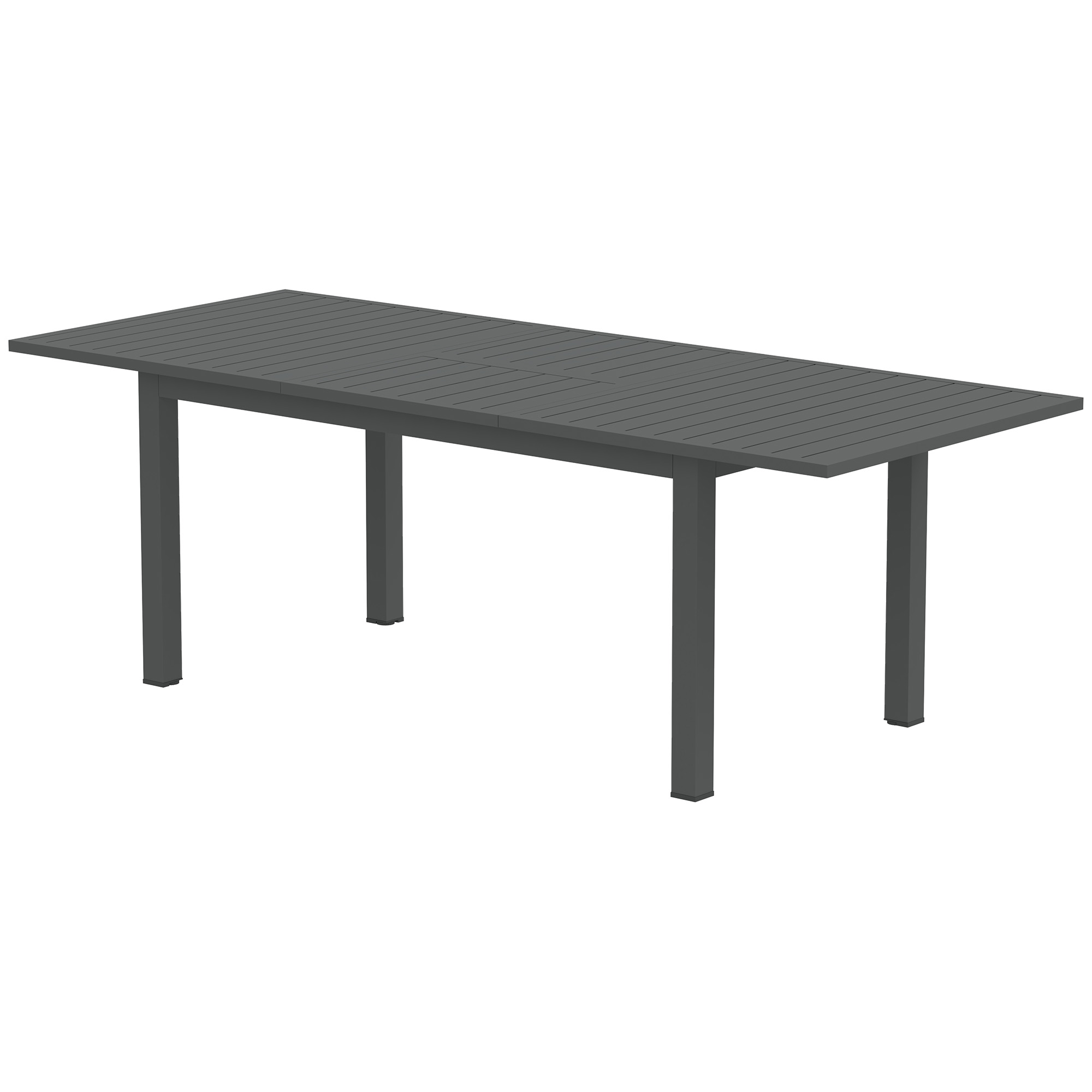 Uitschuifbare Tuintafel Aluminium 160/220x90 cm Weerbestendig, Antislip Buffettafel Grijs
