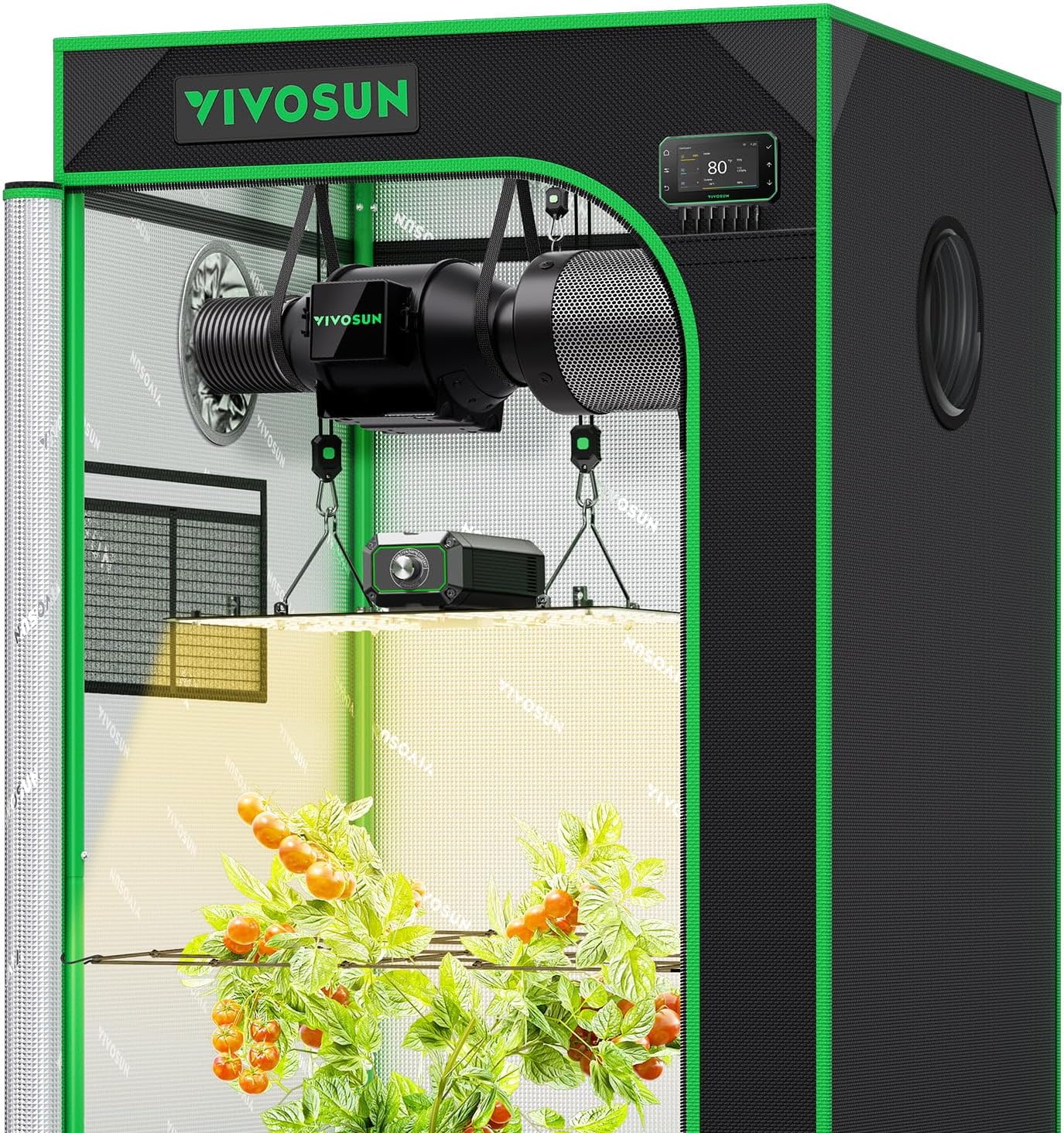 VIVOSUN GIY Smart Grow Tent System 2x2  WiFi-Integrated Grow Tent Kit  with Automate Ventilation and Circulation  Schedule Full Spectrum 100W LED Grow Light  and GrowHub E42A+ Controller