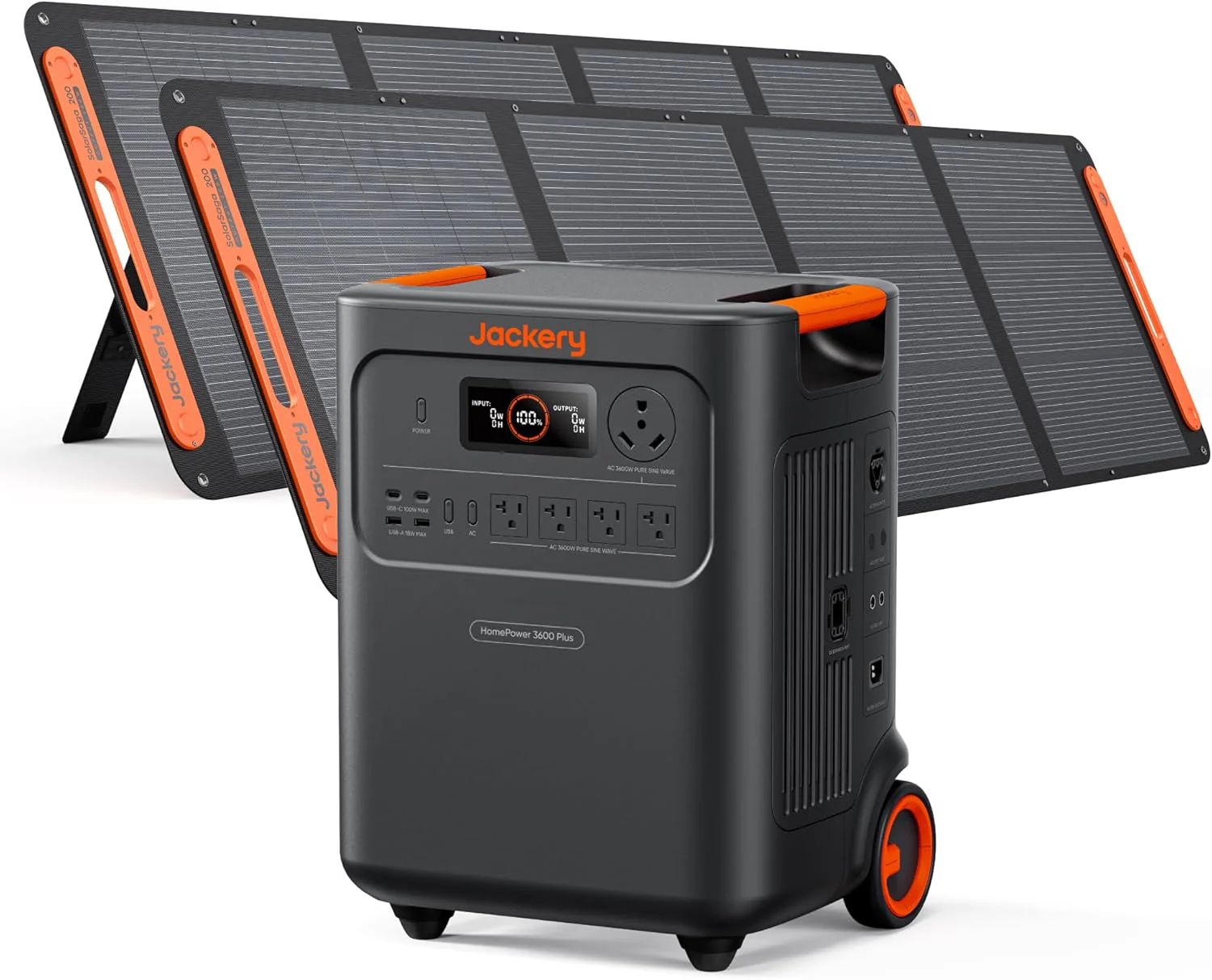 Jackery HomePower 3600 Plus hordozható erőmű 2x 200W napelemekkel, 3600W AC kimenet, 3584Wh LFP szolár generátor, bővíthető akár 21kWh-ra, alapvető otthoni vészáramforrás, vészhelyzetek, lakóautóhoz