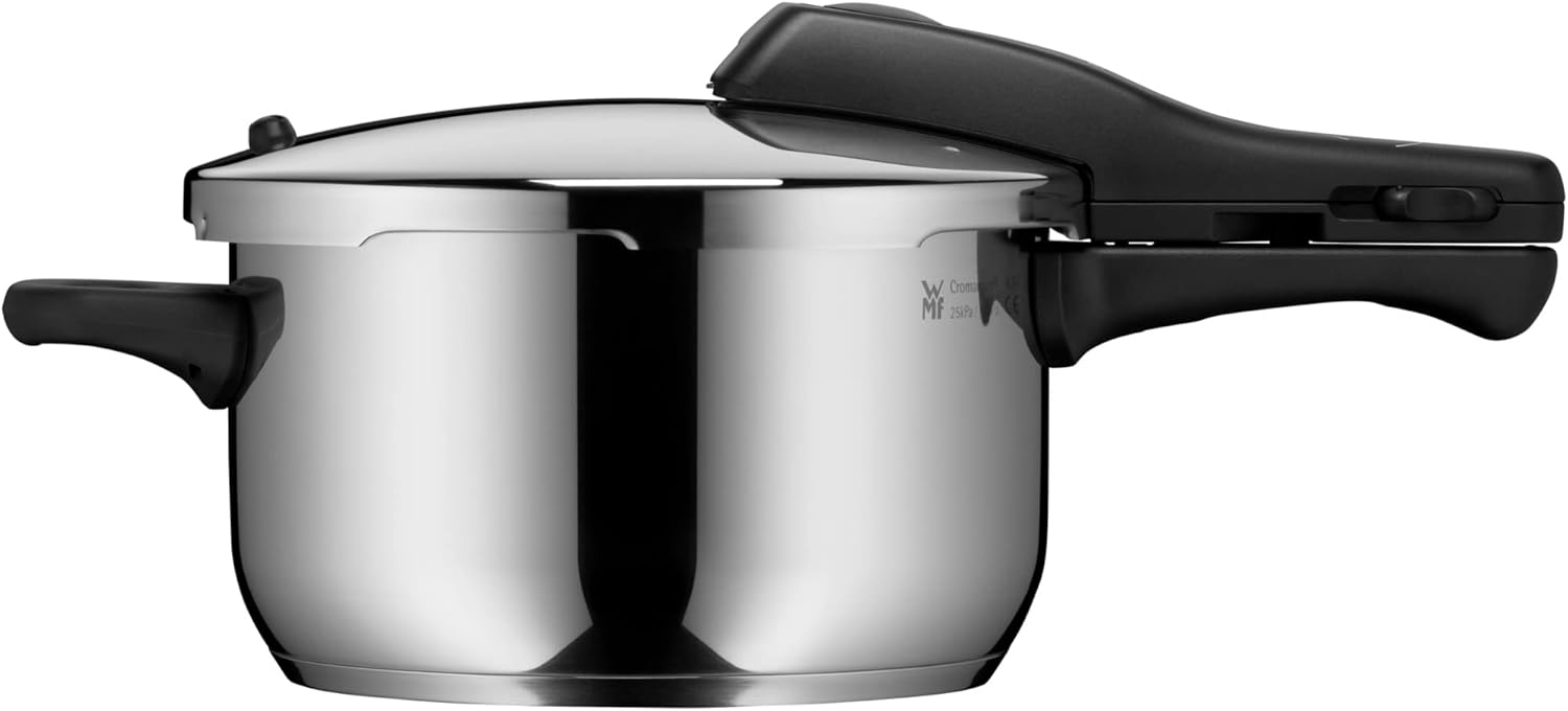 WMF Perfect One Pot Schnellkochtopf Induktion Set 2-teilig, Dampfkochtopf 4,5l, 3l, großes Kochsignal, 2 Kochstufen, abnehmbarer Deckelgriff, für alle Herdarten geeignet, Edelstahl