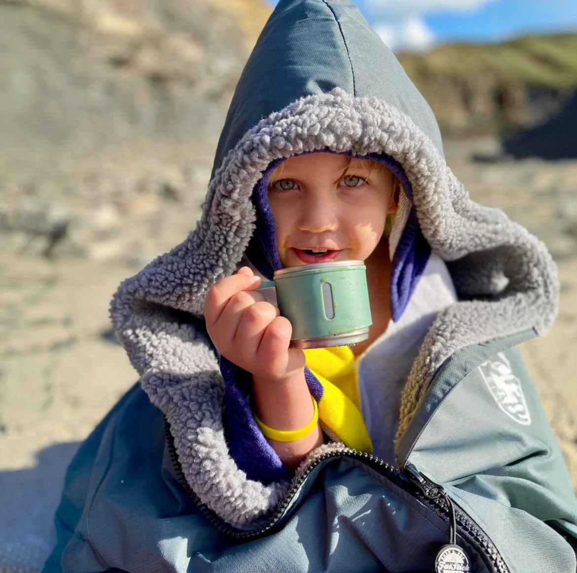 FREE BEANIE | Recycled Fleece Changing Robe “FatWrap�?| Waterproof |Beach | Swimming | Surfing | Coat