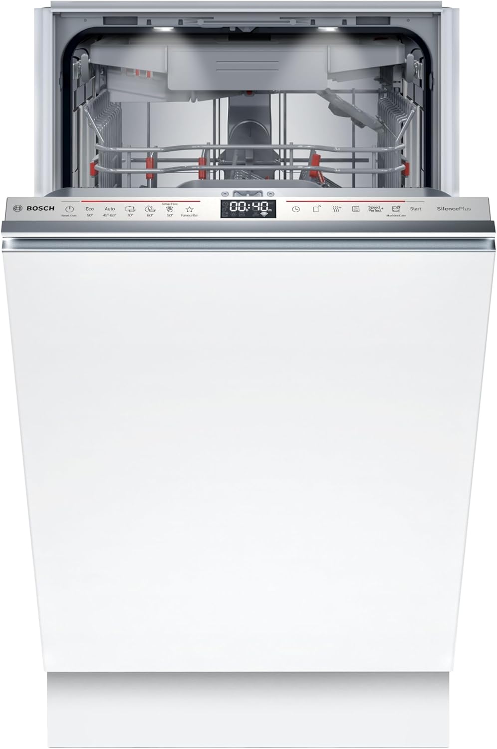 SPV6EMX09E Serie 6, Lavastoviglie Smart da incasso a scomparsa totale, 10 coperti, Cestelli personalizzabili, Motore EcoSilence Drive, Informazioni lavaggio a pavimento, 45 cm.