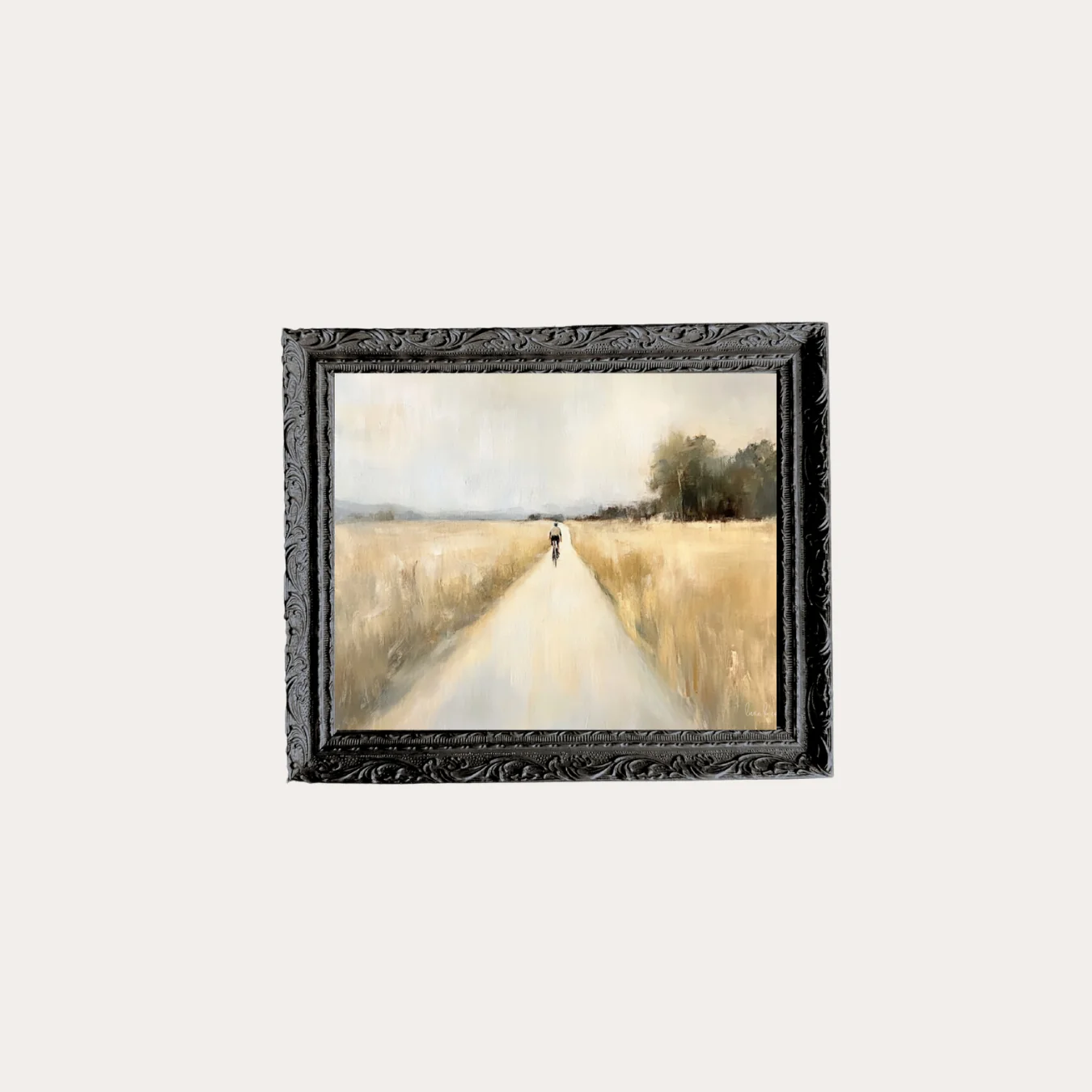Fall Field Walk | French Black Mould Framed Art