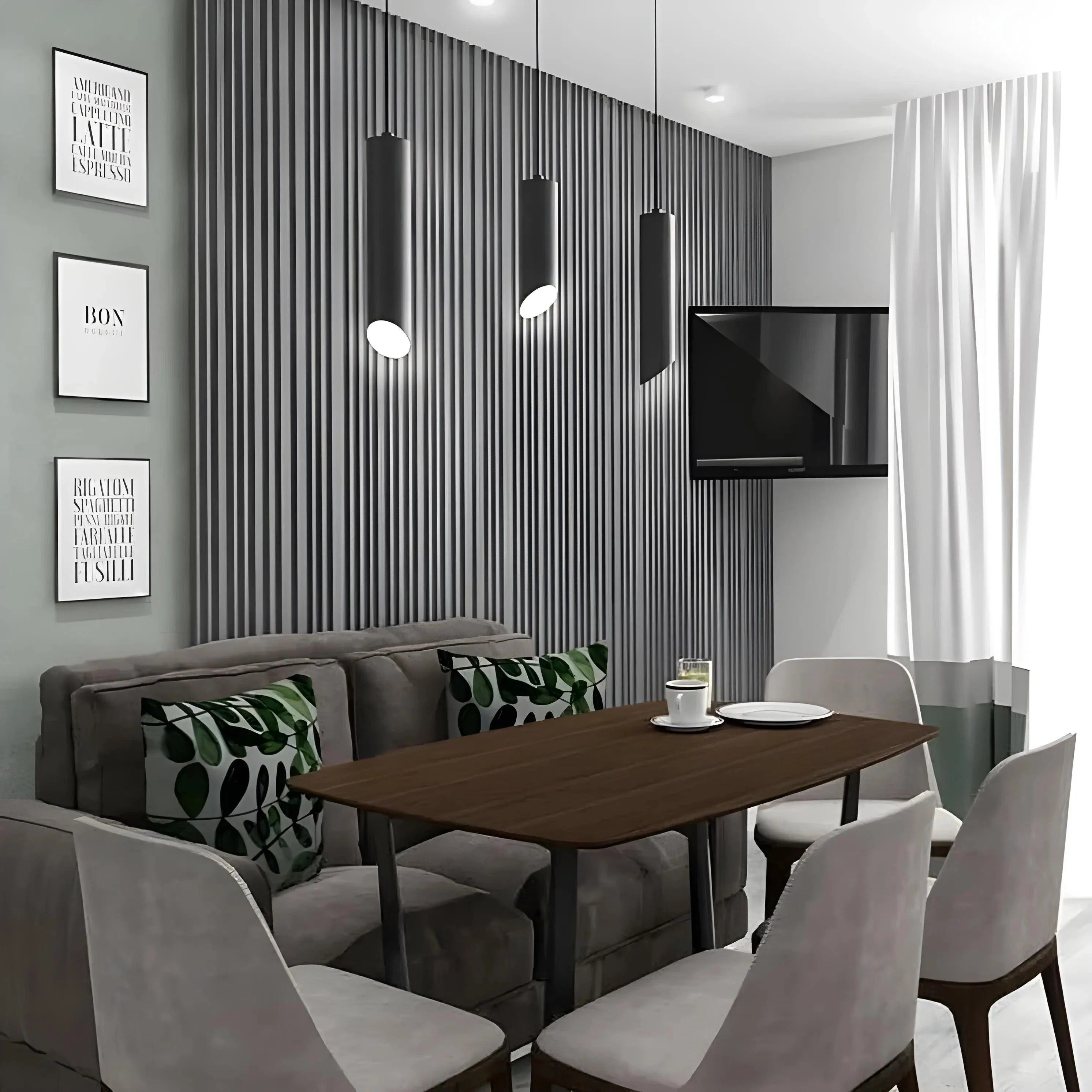 GYPSUM 3D WALL PANEL | CASCADE + LED 0114