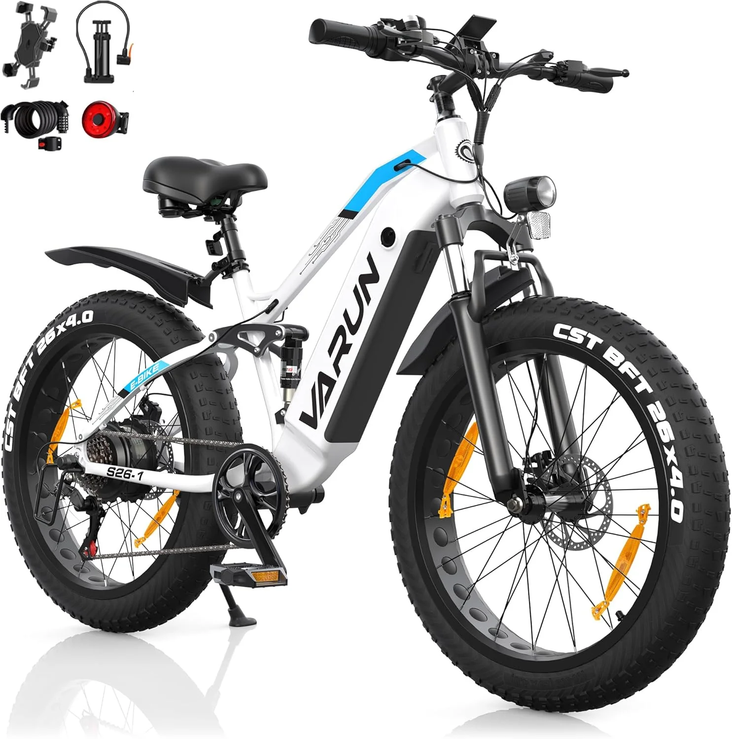 VARUN E Bike, E-Bike Herren mit 26 * 4.0