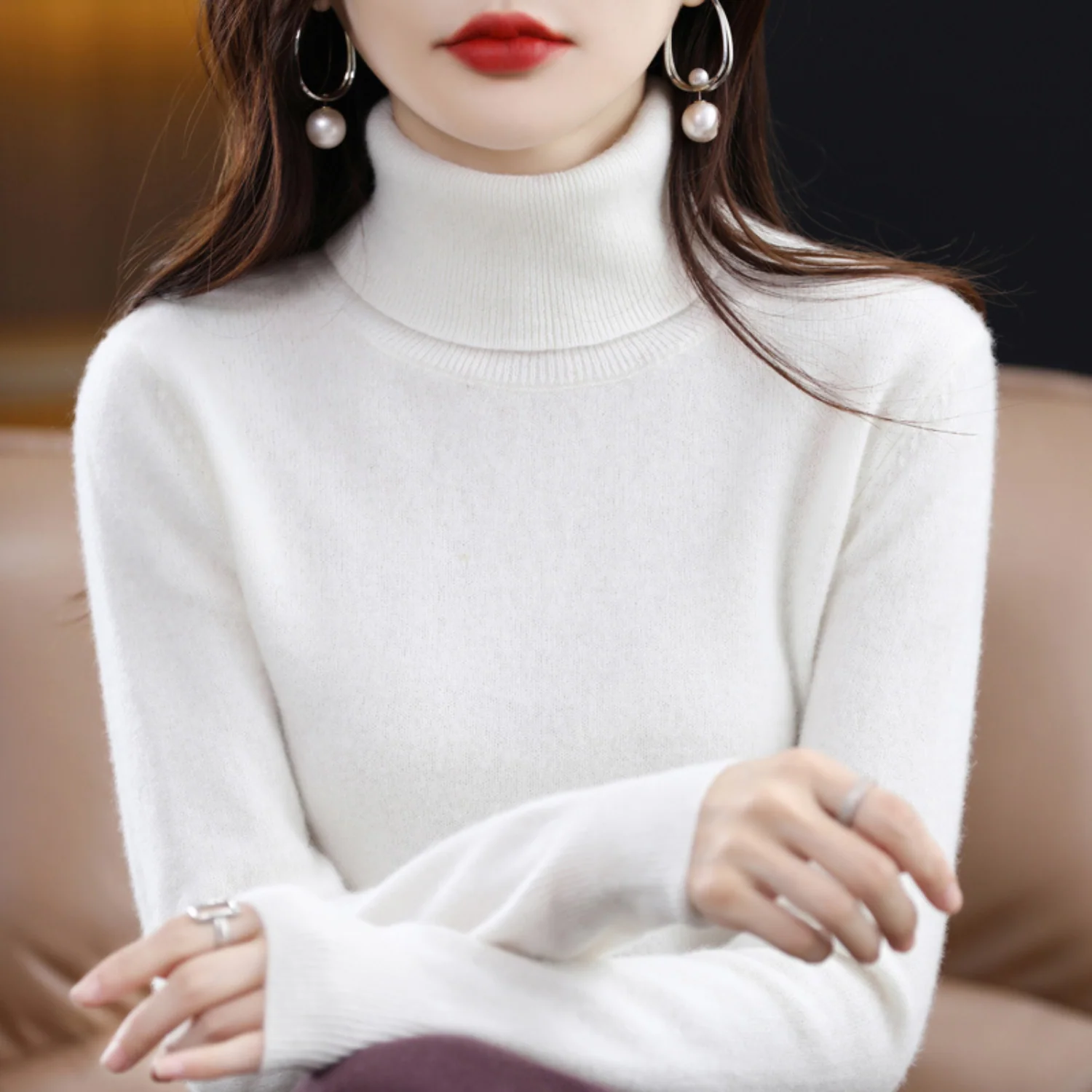Women��s Turtleneck Sweater Slim Fit Lightweight Design