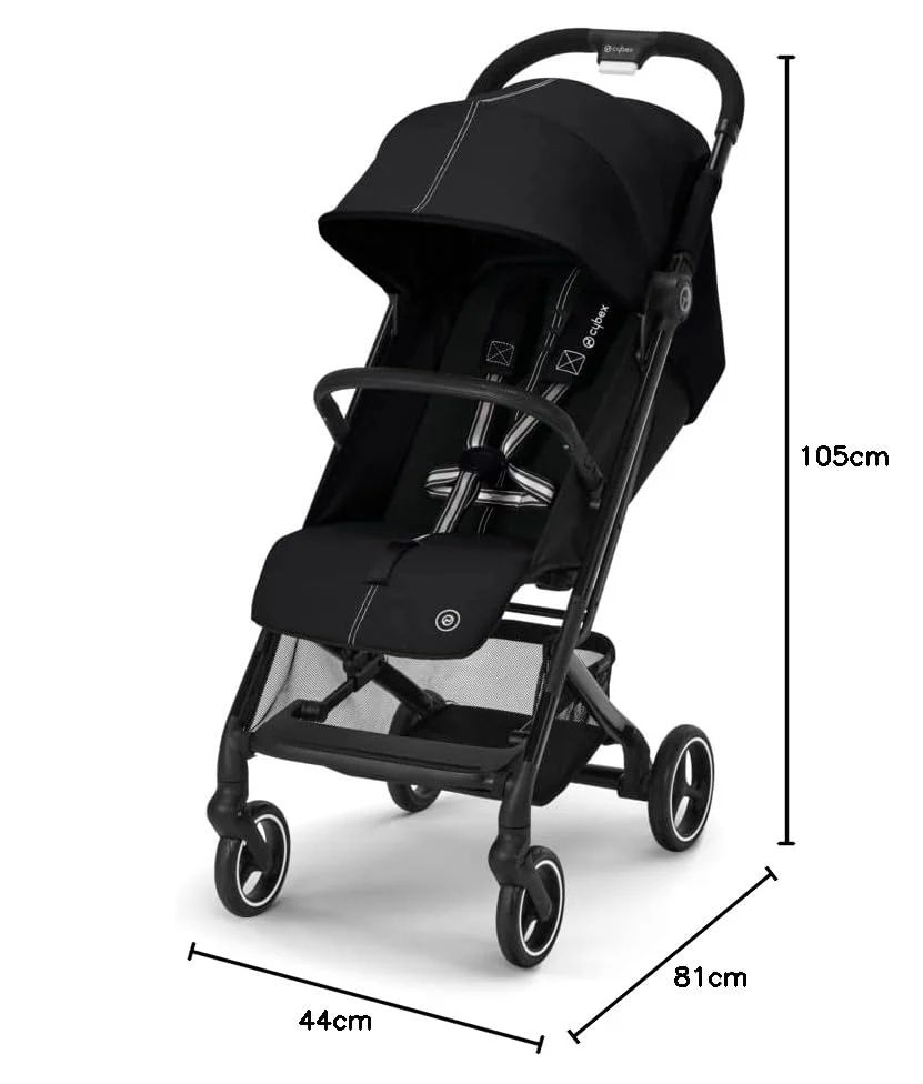 Cybex Gold Kinderwagen Beezy mit One-Pull Harness, Ab Geburt bis ca. 4 Jahre (max. 22 kg), Kompakt und ergonomisch, Almond Beige (Beige mit schwarzem Rahmen)