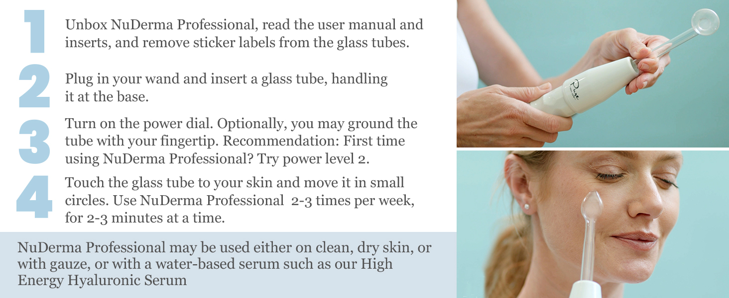 NuDerma Portable Handheld High Frequency Skin Therapy Wand Machine w/Neon �?Anti-Aging