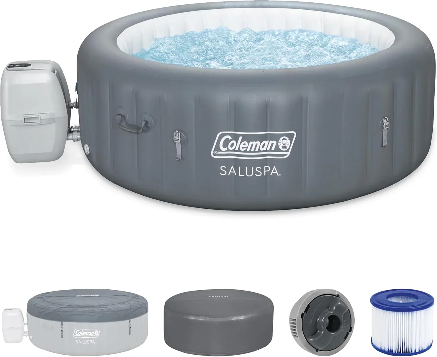 Bestway Palm Springs 4 to 6 Person EnergySense Smart AirJet Plus Inflatable Hot Tub Outdoor Spa