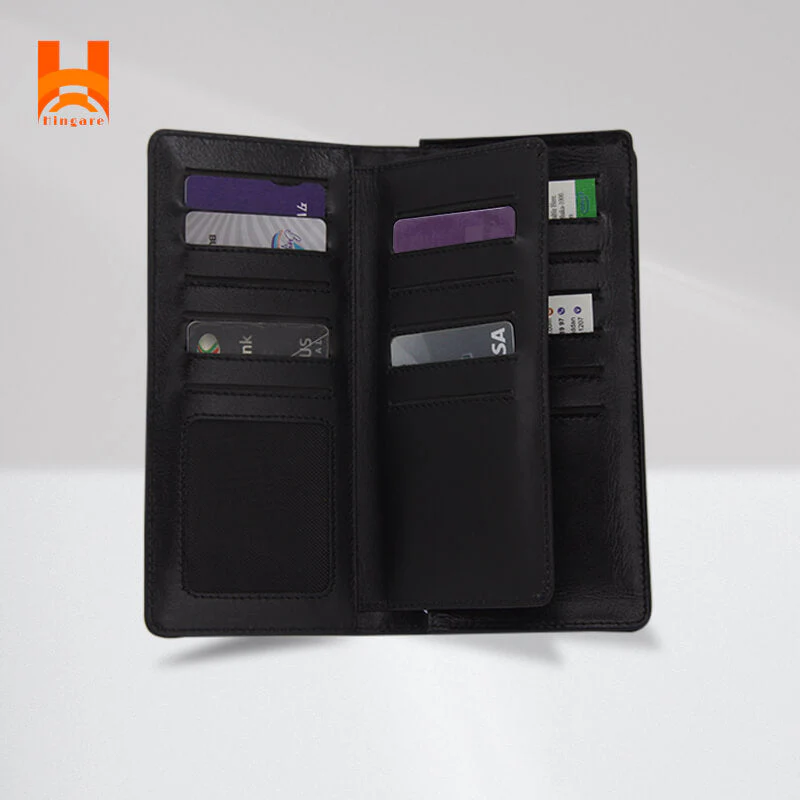 Three-Part New Fashion Luxury Long Wallet By Hingare High Quality 100% Genuine Leather Long Wallet