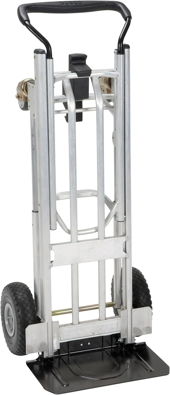 4-in-1 folding hand truck with puncture-proof wheels