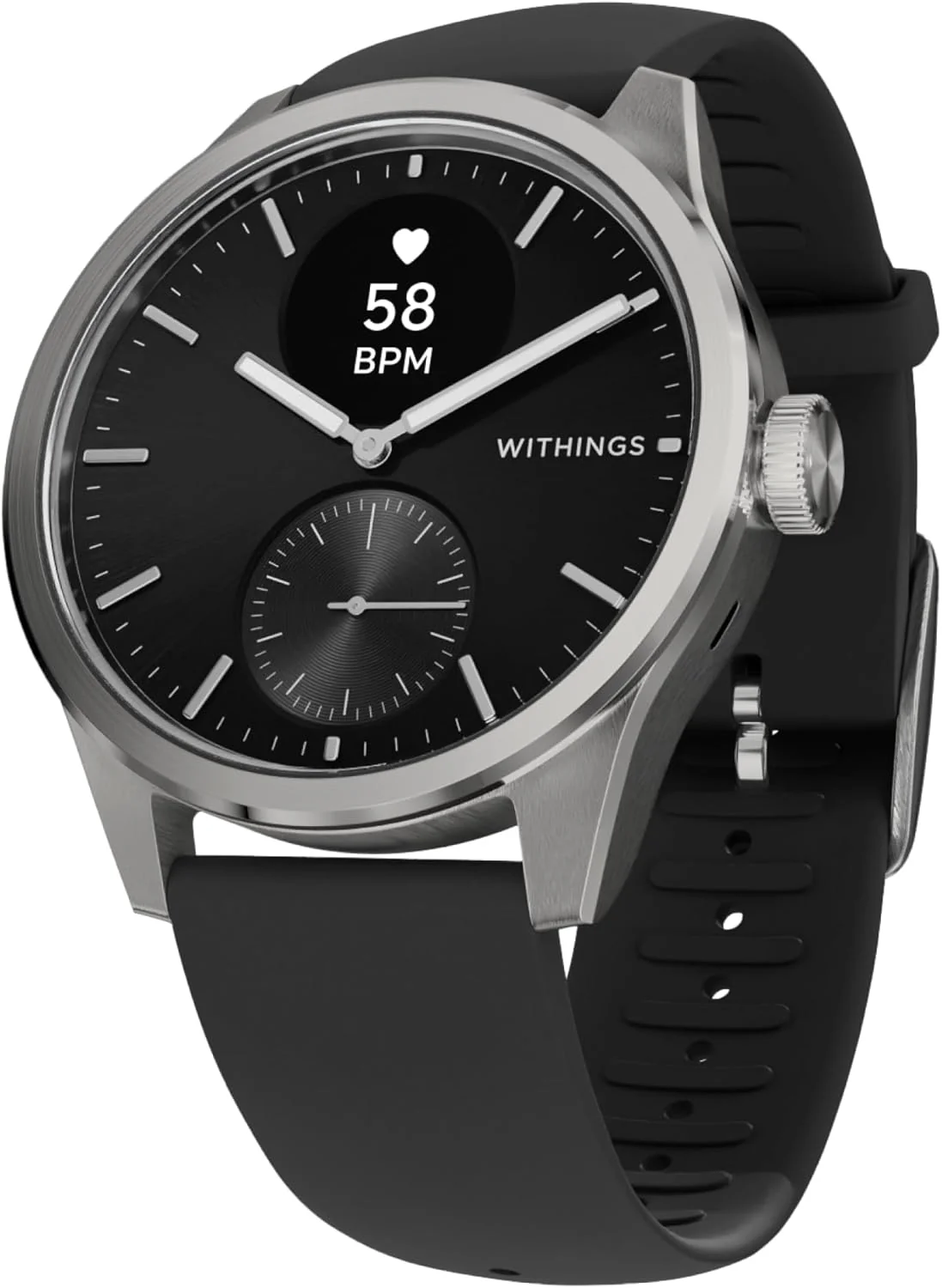 WITHINGS ScanWatch 2 – Hibrid okosóra Pulzusmérés, Fitneszkövető, Ciklusfigyelő, Alvásfigyelő, GPS nyomkövető, 30 napos akkumulátor-üzemidő, Android és Apple kompatibilis, HSA/FSA-kompatibilis