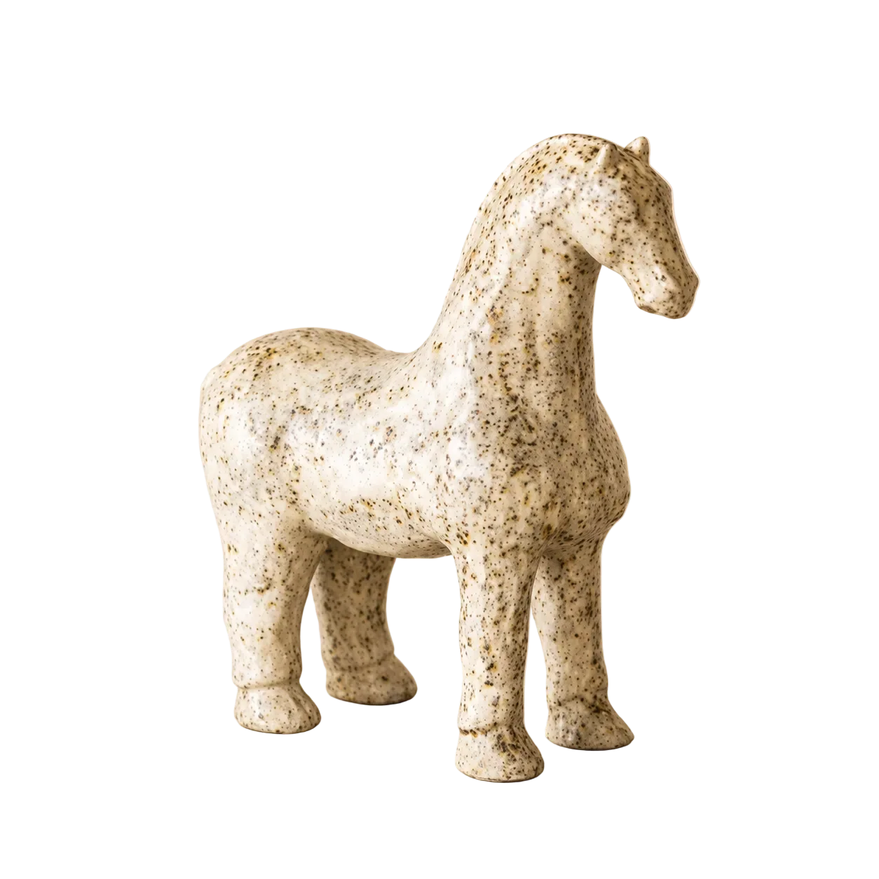 Beige Ceramic Horse Statue