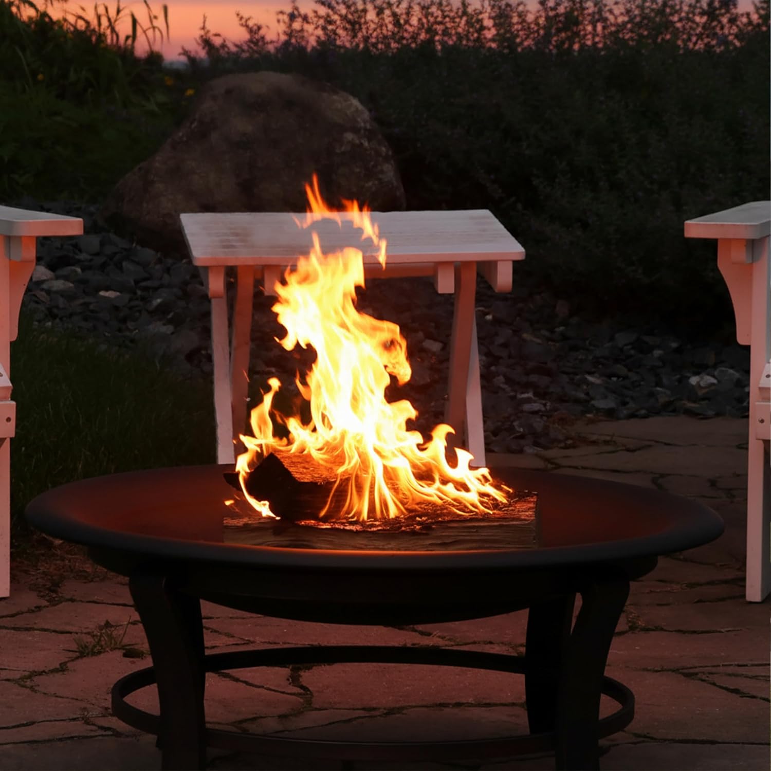Sunnydaze 39-Inch Replacement Steel Fire Pit Bowl with Round Spark Screen - High-Temperature Painted Finish