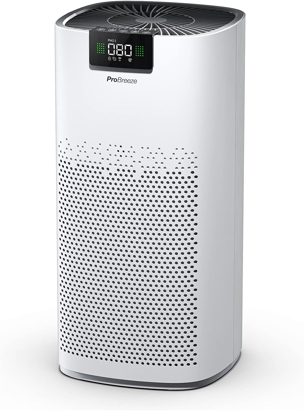Pro Breeze Luftreiniger Hepa 13 Filter mit UV-C Lampe, Luft Ionisierer & Aktivkohlefilter, CADR 460m3 - Air Purifier mit Luftqualitätsmesser für große Räume bis 140m² - bis zu 99.95% Filterleistung