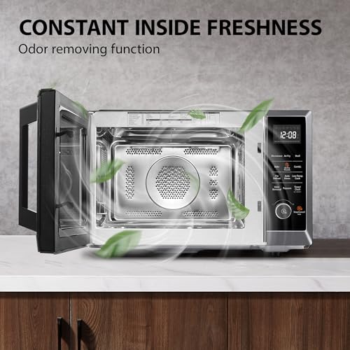 TOSHIBA Air Fryer Combo 8 in 1 Countertop Microwave Oven, with Convection, Broil, Odor Removal Mode, 12.4