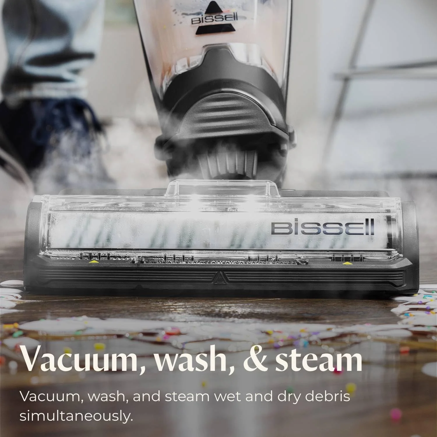 Bissell CrossWave HydroSteam Deluxe gőzfelmosó, 3 az 1-ben nedves-száraz porszívó gőzfunkcióval, keménypadló tisztító fertőtlenítő oldattal, zöld, 3515G